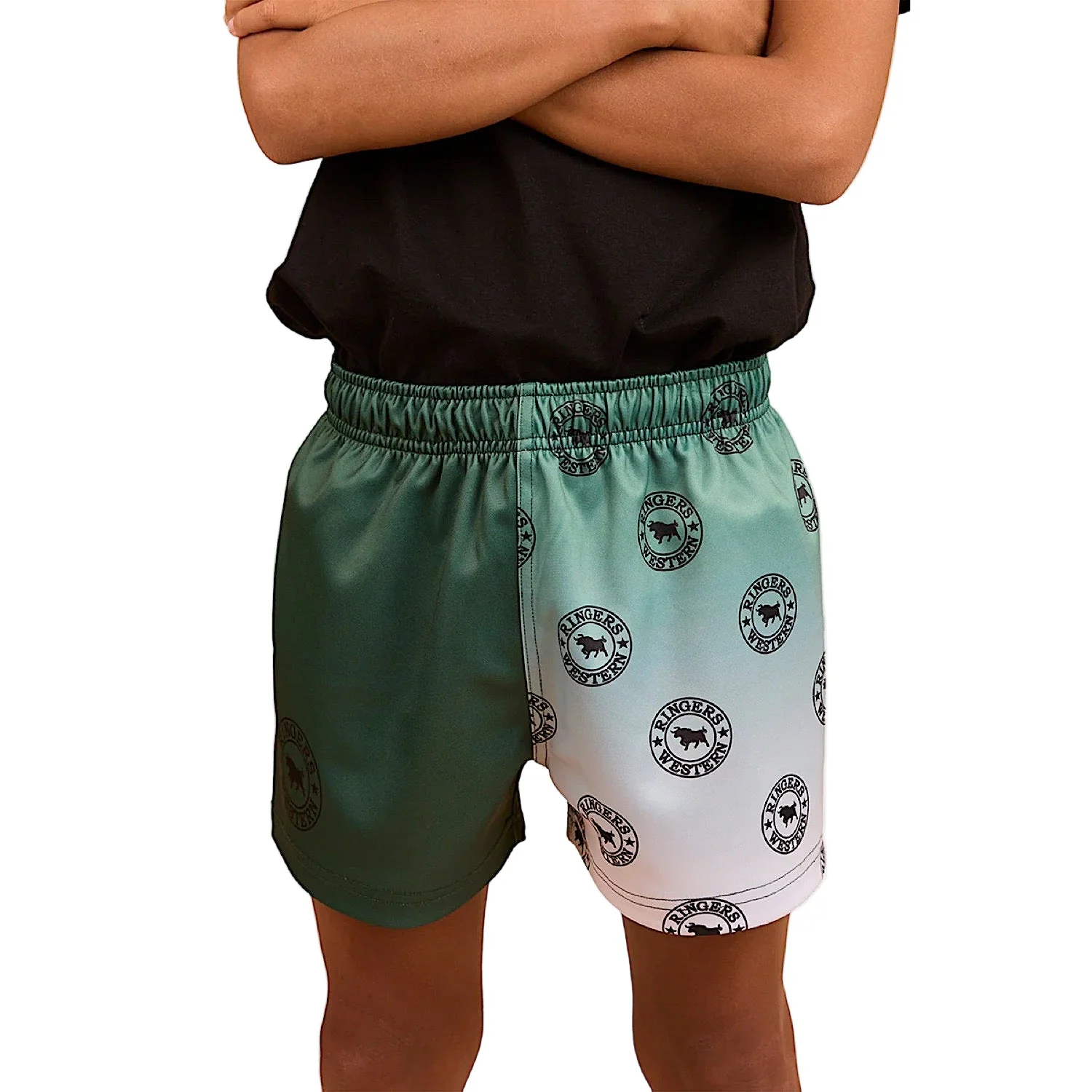 Ringers Western Kid's Signature Bull Footy Short - Pine