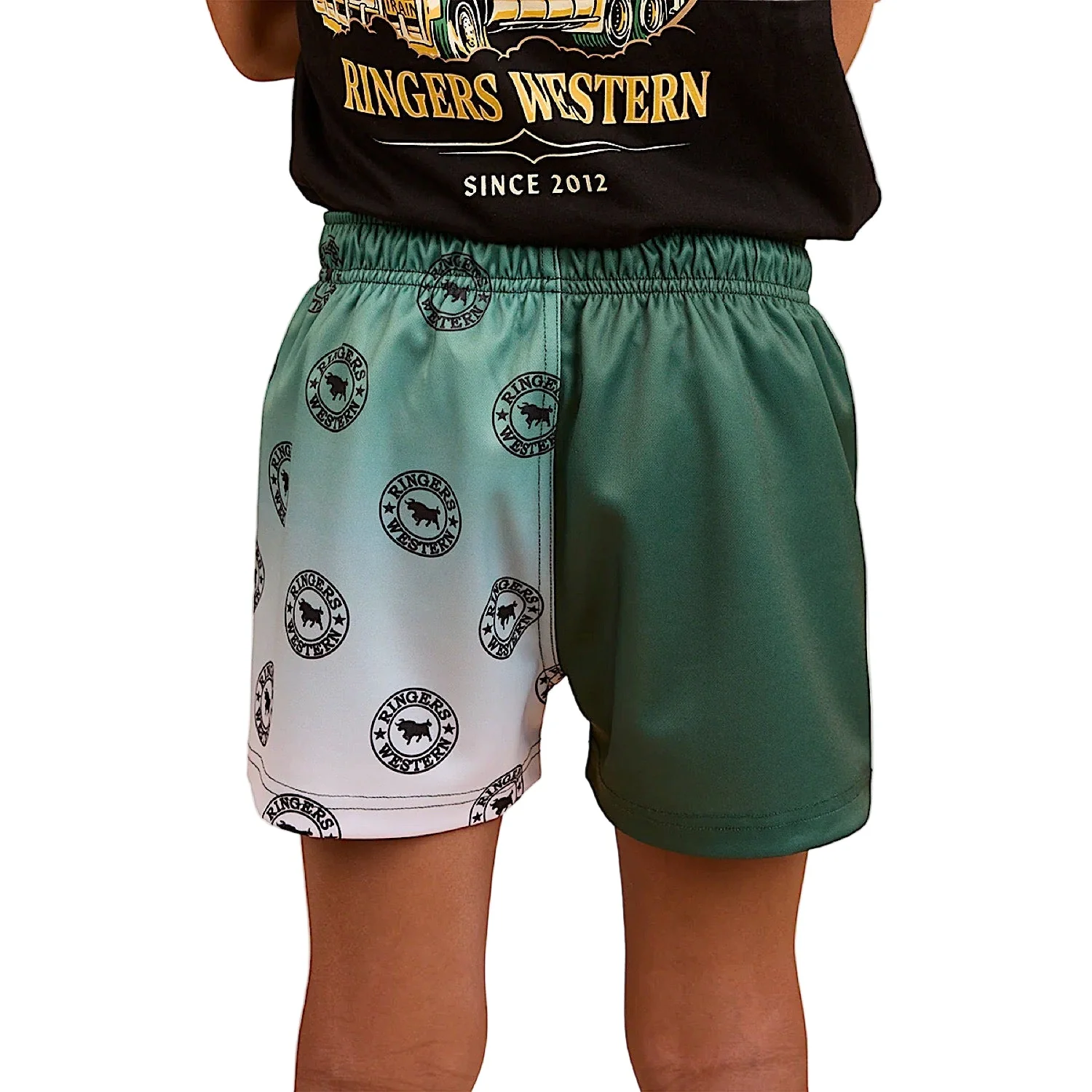 Ringers Western Kid's Signature Bull Footy Short - Pine - Image 2