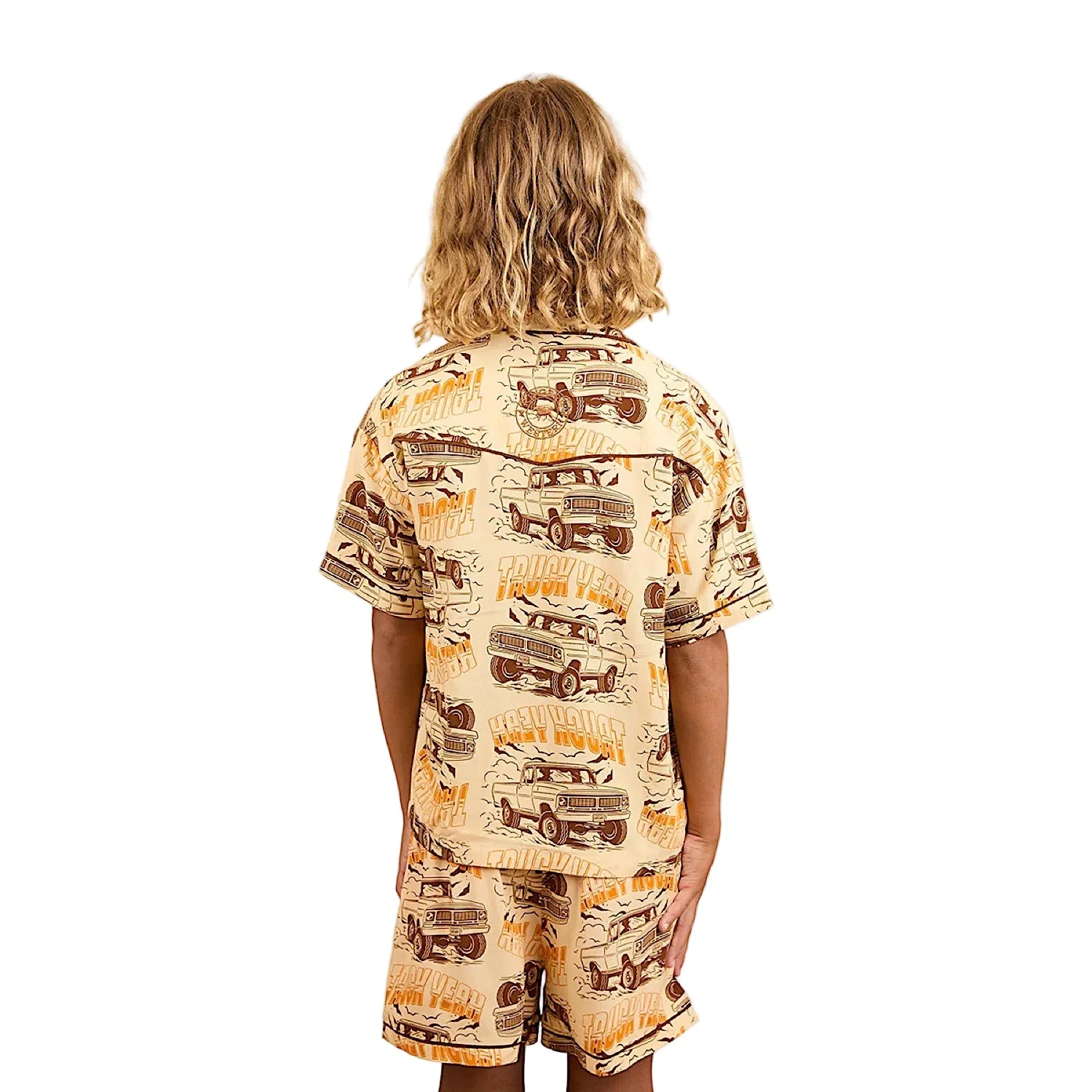 Ringers Western Kid's Truck Yeah Short Pyjama Set - Dark Sand - Image 2