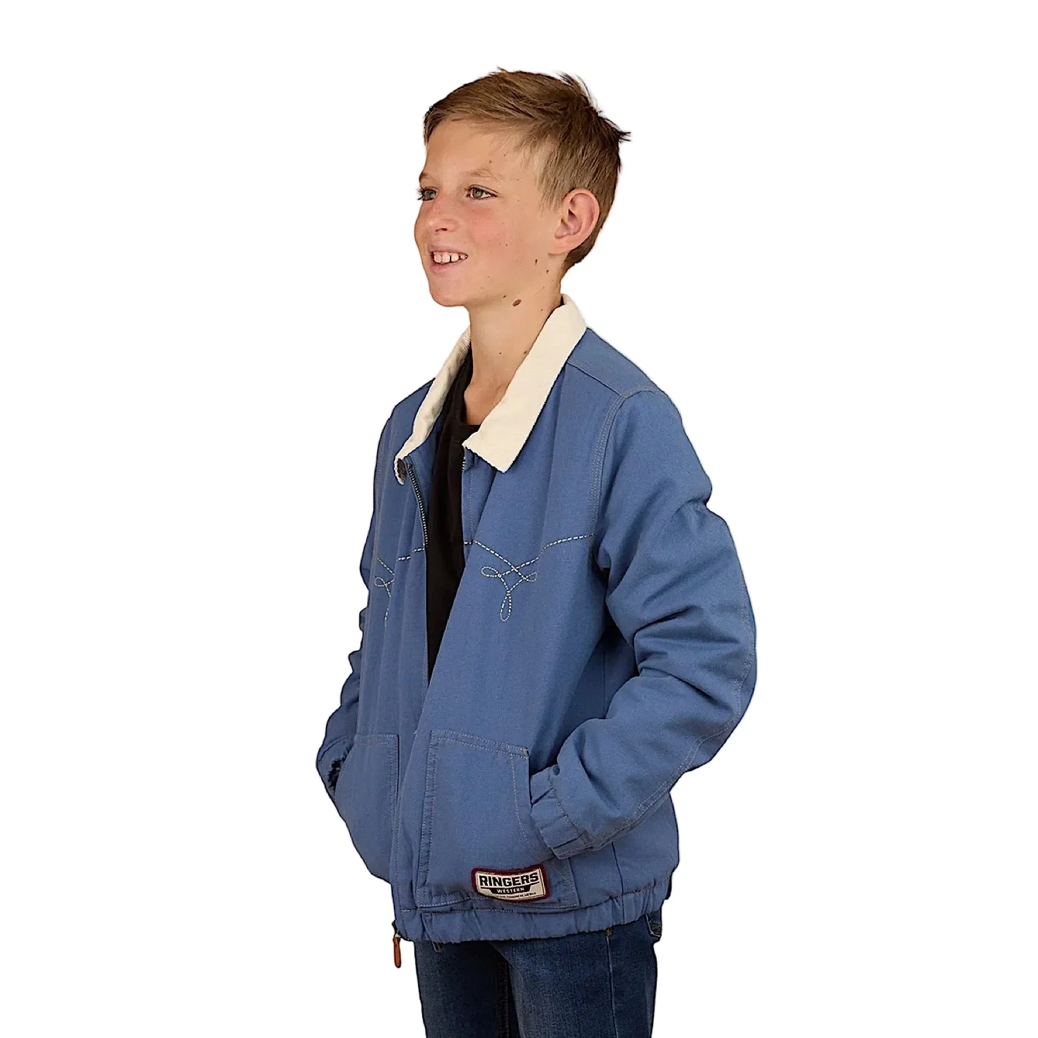 Ringers Western Kid's Westbury Western Jacket - Yale Blue - Image 2