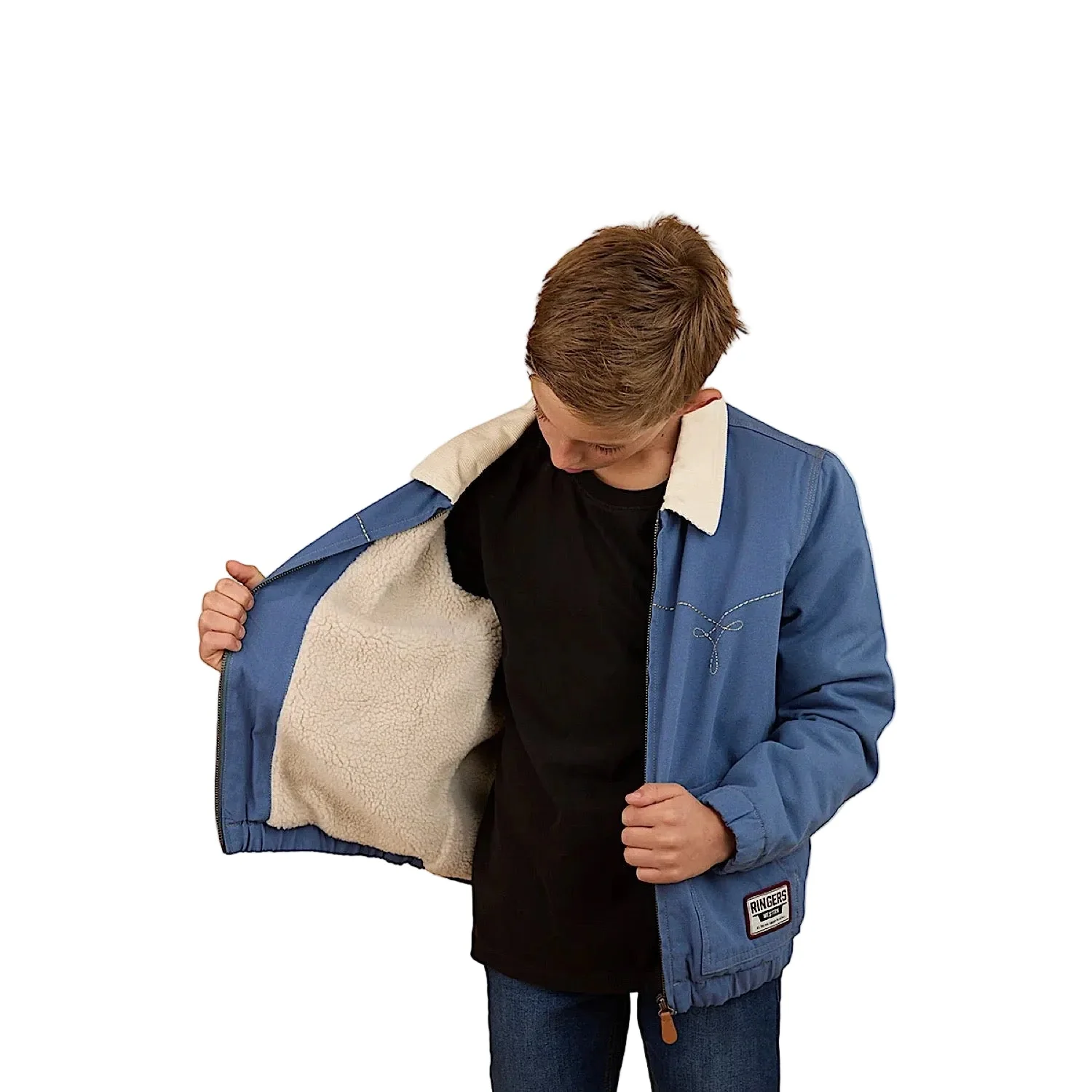 Ringers Western Kid's Westbury Western Jacket - Yale Blue - Image 3
