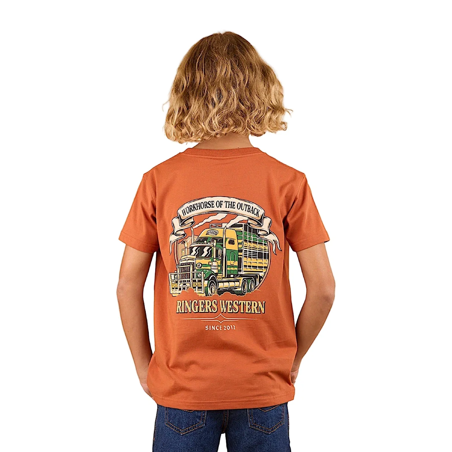 Ringers Western Kid's Workhorse Classic Fit T-Shirt - Rust - Image 2
