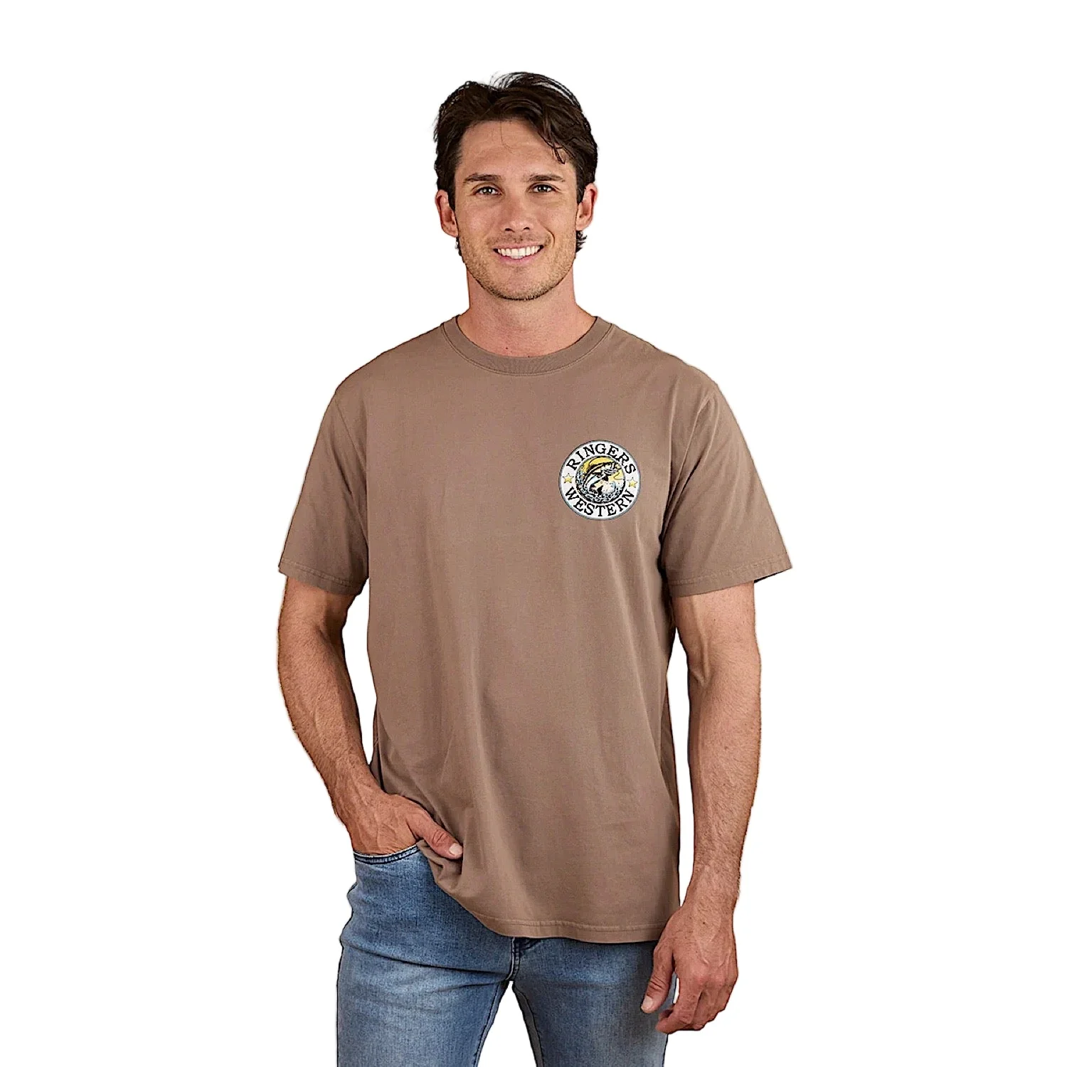 Ringers Western Men's Big Catch Loose Fit T-Shirt - Mushroom