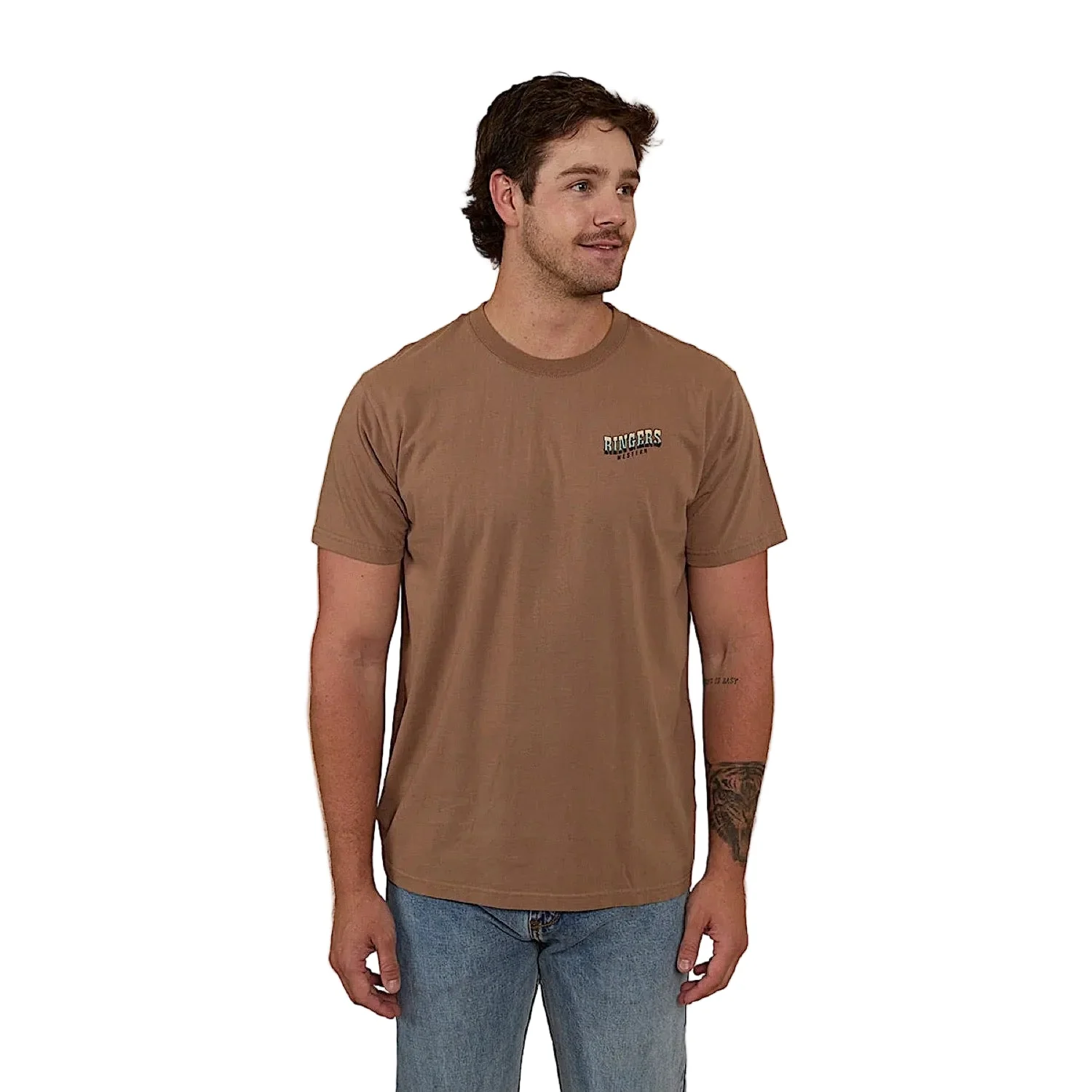 Ringers Western Men's Buckin Barra Loose Fit T-Shirt - Almond - Image 2