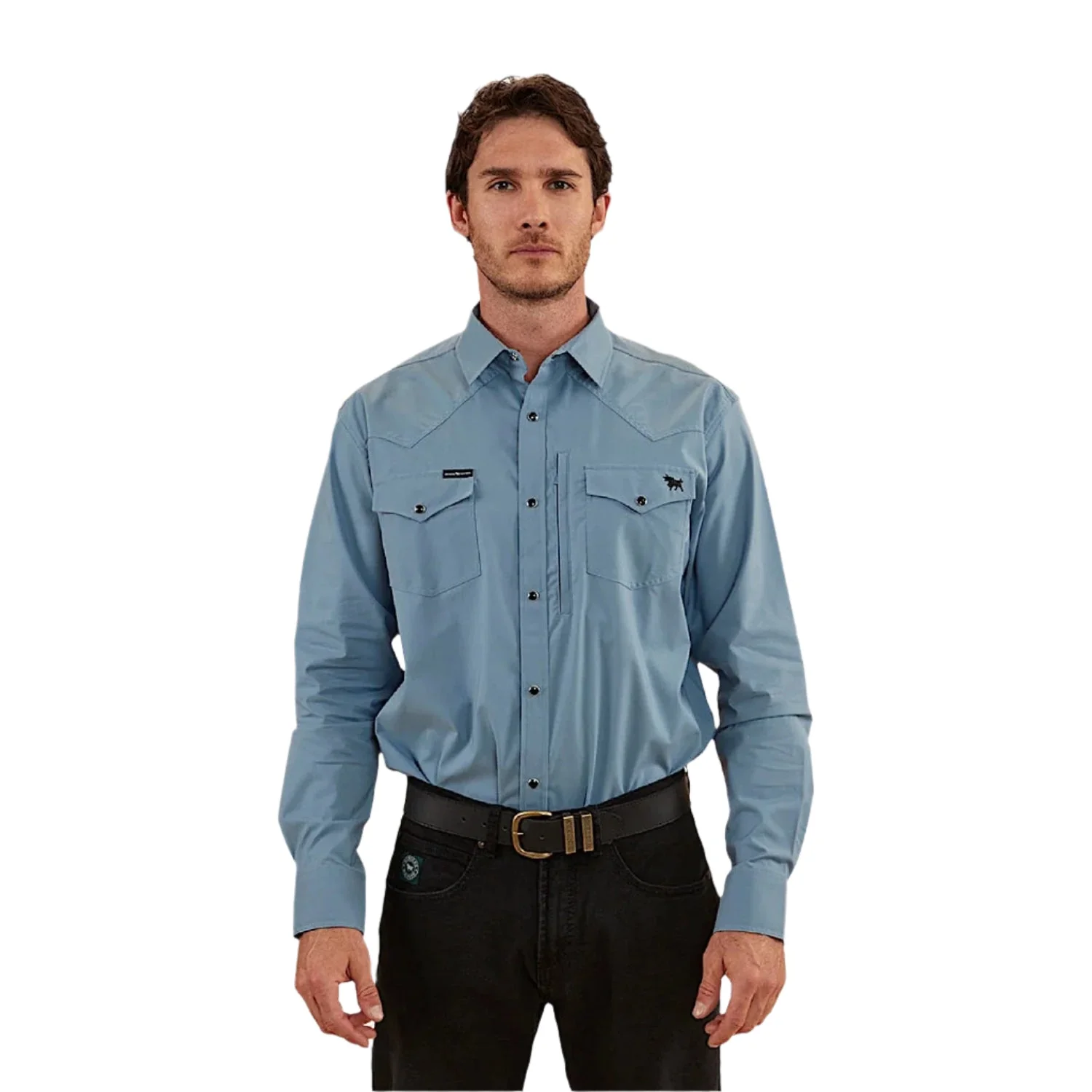 Ringers Western Men's Dillinger Western Shirt - Mid Blue
