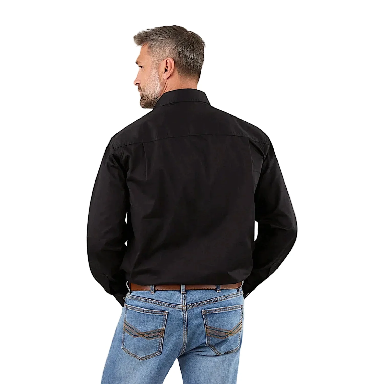 Ringers Western Men's King River Full Button Work Shirt - Black - Image 2