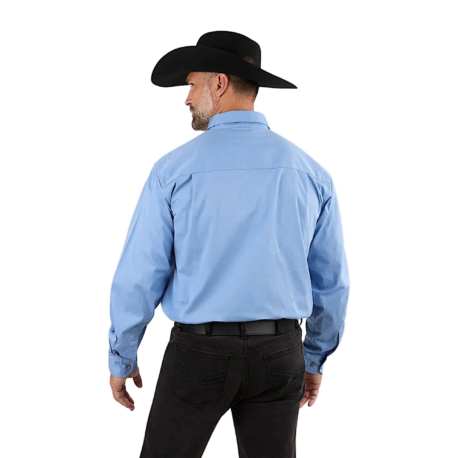 Ringers Western Men's King River Half Button Work Shirt - Denim Blue - Image 2