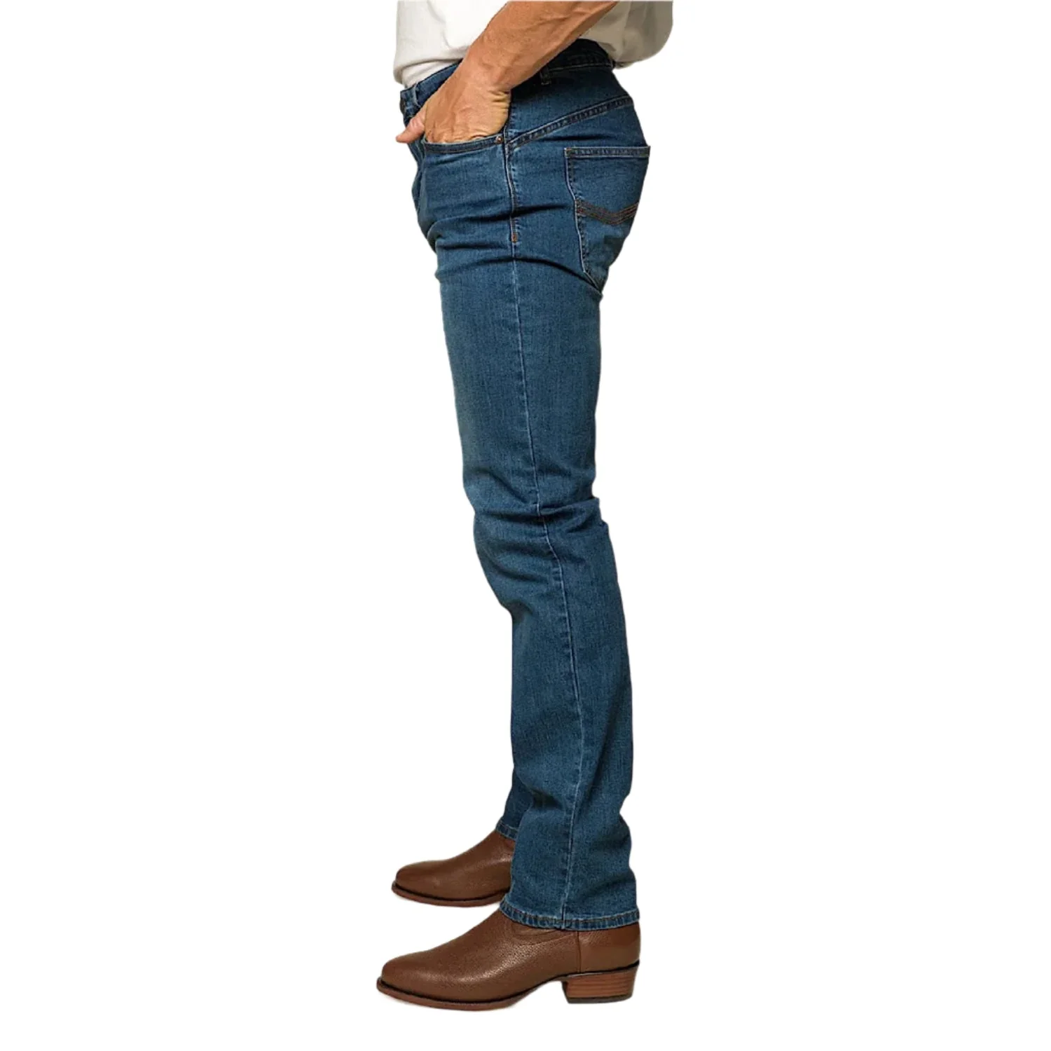 Ringers Western Men's Mitchell Straight Leg Jeans - Mid Blue - Image 3