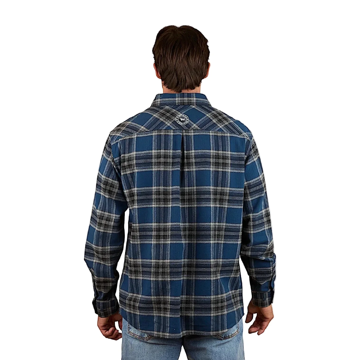 Ringers Western Men's Nambour Full Button Flannel - Petrol Blue - Image 2