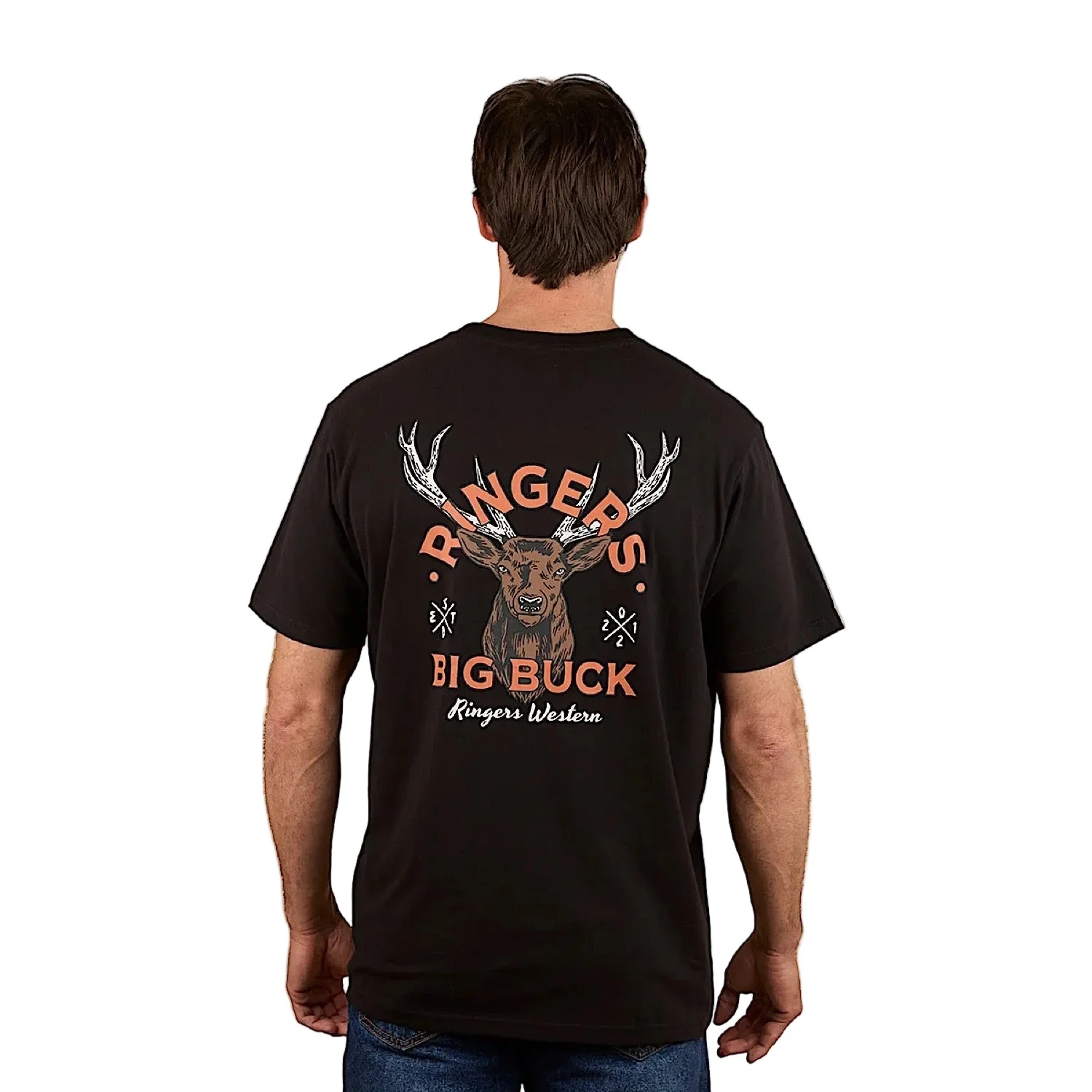 Ringers Western Men's Ringers Buck Loose Fit T-Shirt - Black - Image 2