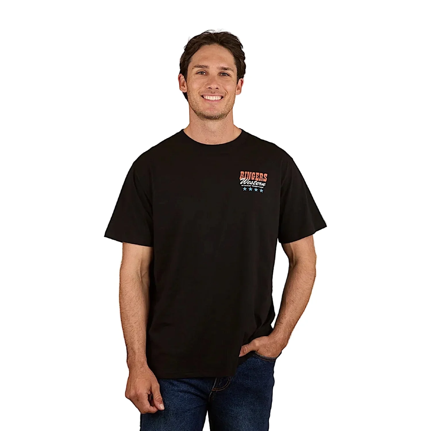 Ringers Western Men's Stickin Together Loose Fit T-Shirt - Black - Image 2