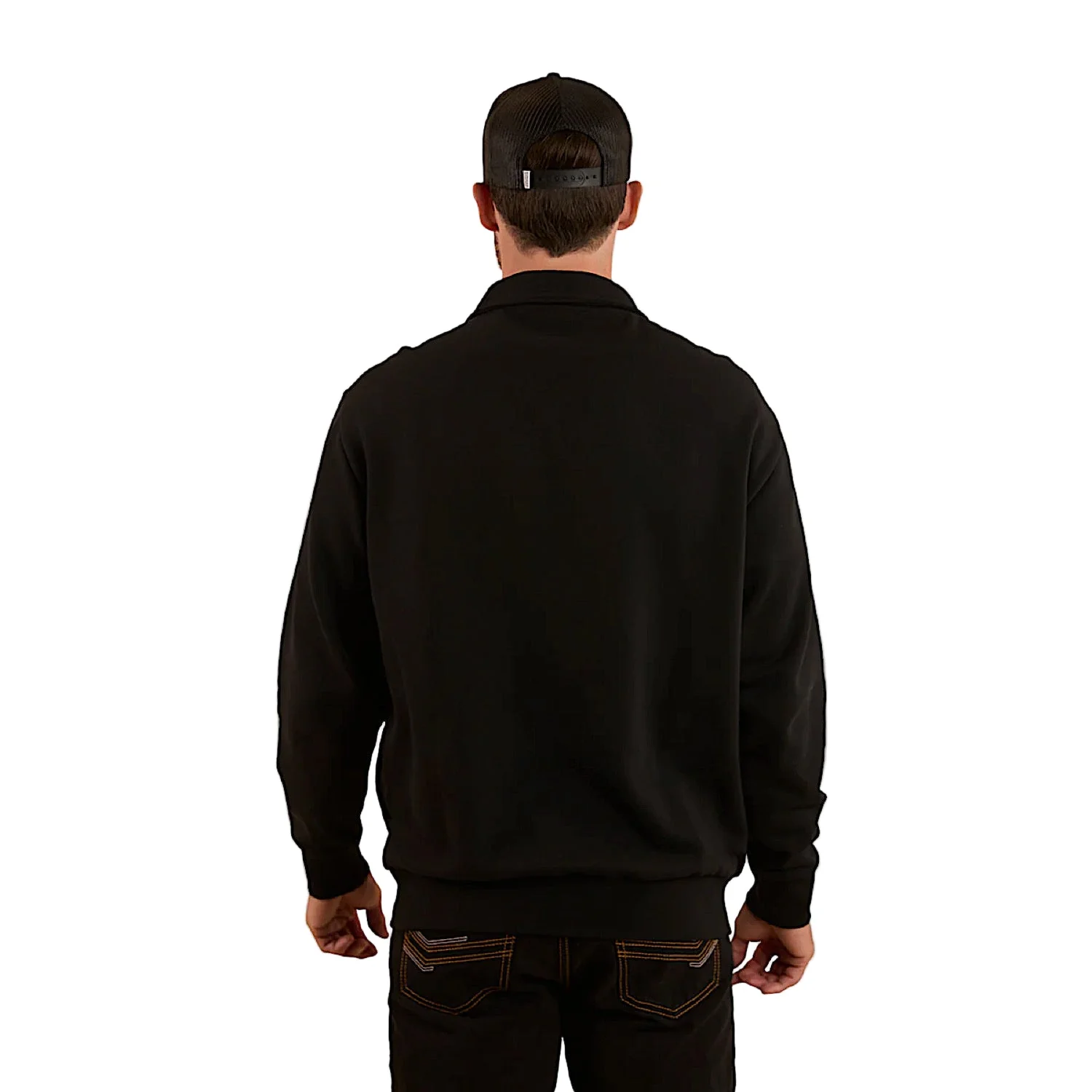 Ringers Western Men's Strand 1/4 Zip Crew - Black - Image 2