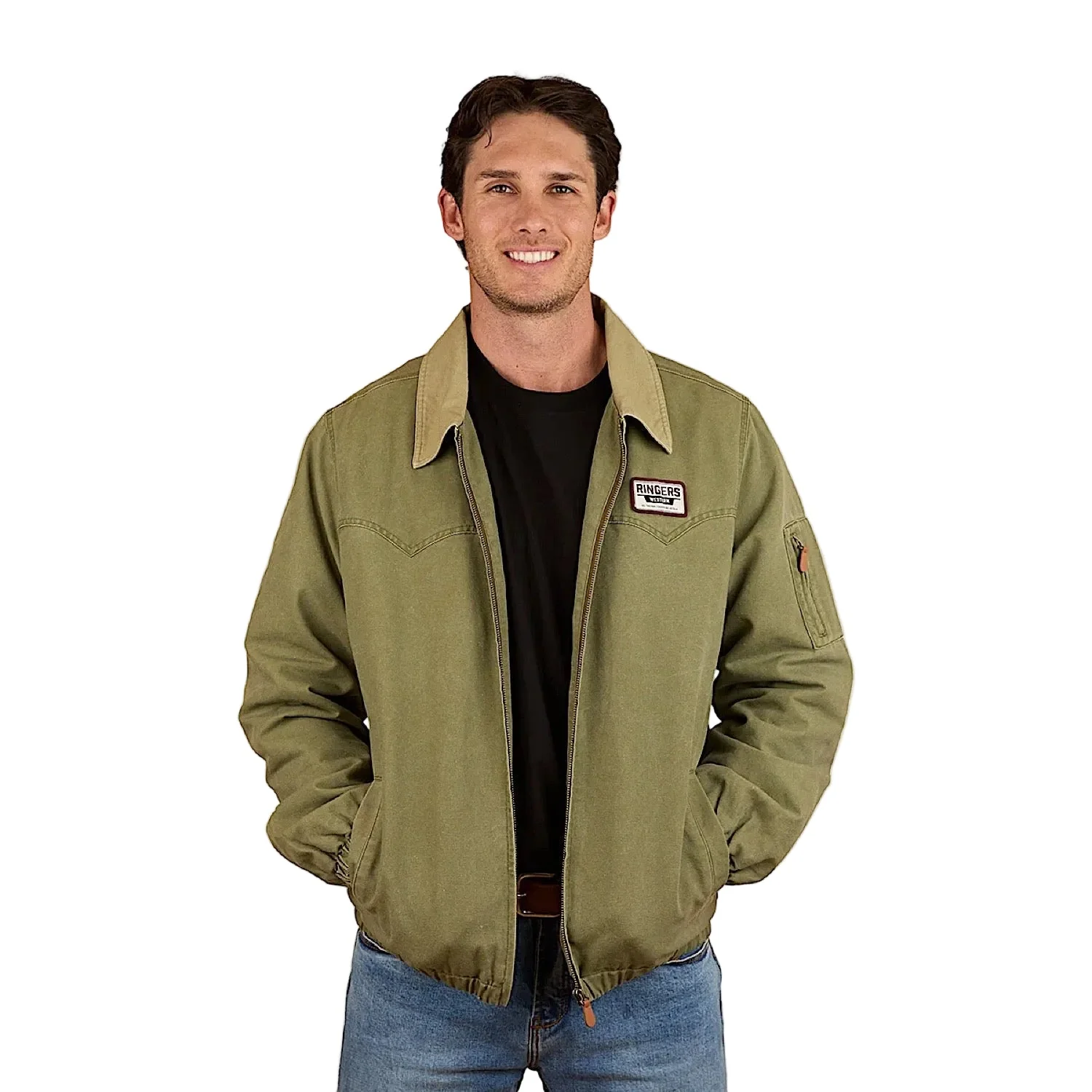 Ringers Western Men's Suffolk Western Bomber Jacket - Military Green