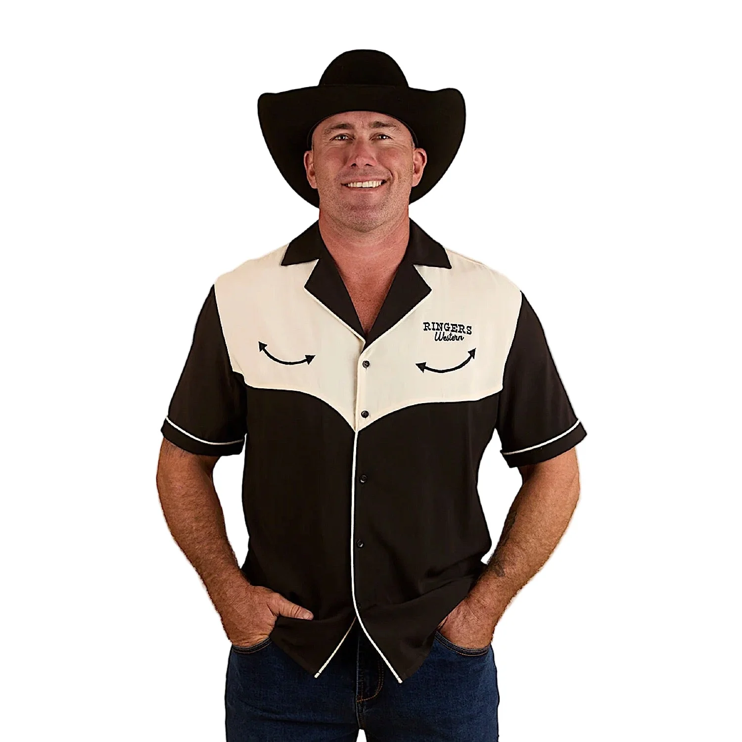 Ringers Western Men's Take No Bull Pub Shirt - Charcoal