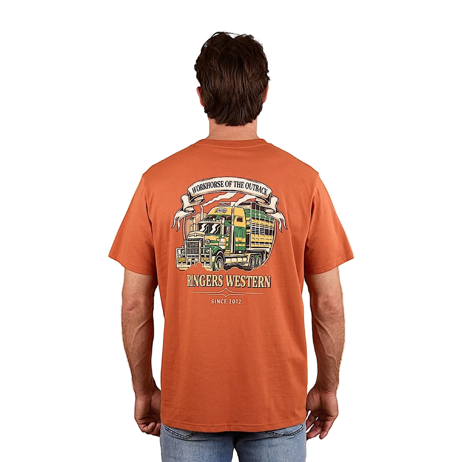 Ringers Western Men's Workhorse Loose Fit T-Shirt - Rust - Image 2