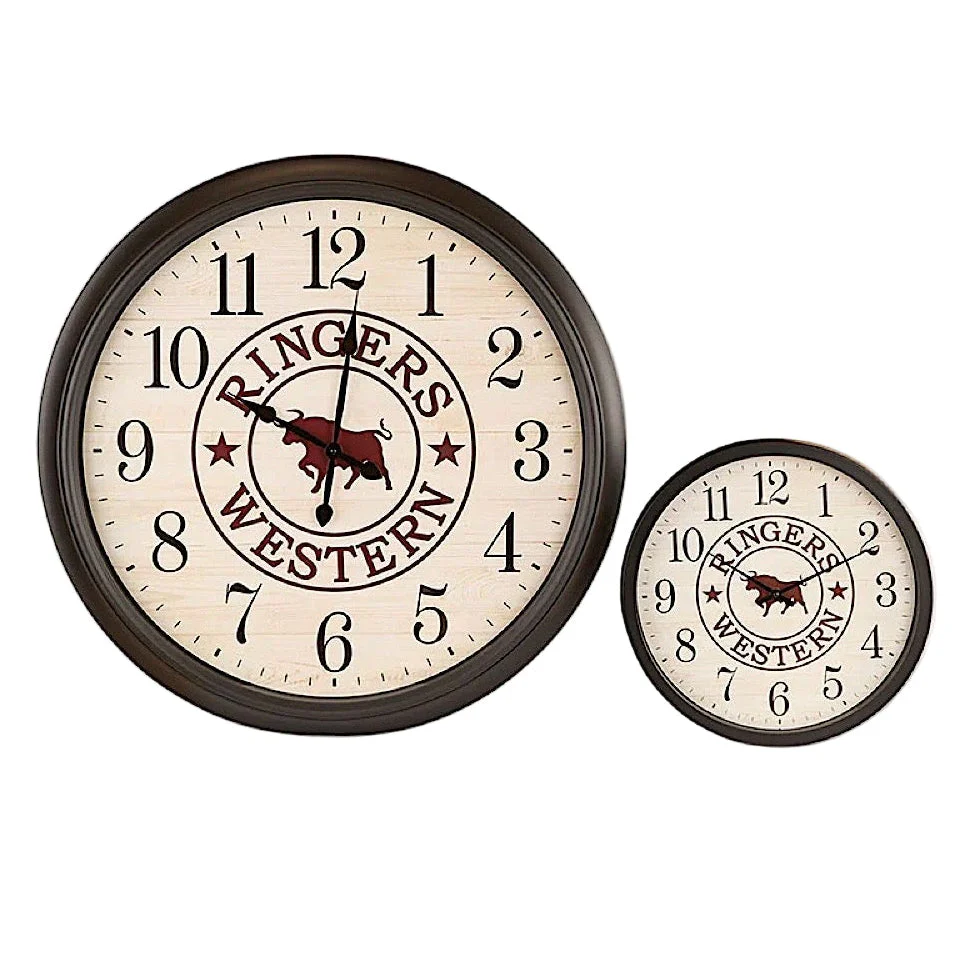 Ringers Western On Time Is Late 30" Wall Clock - Antique - Image 2