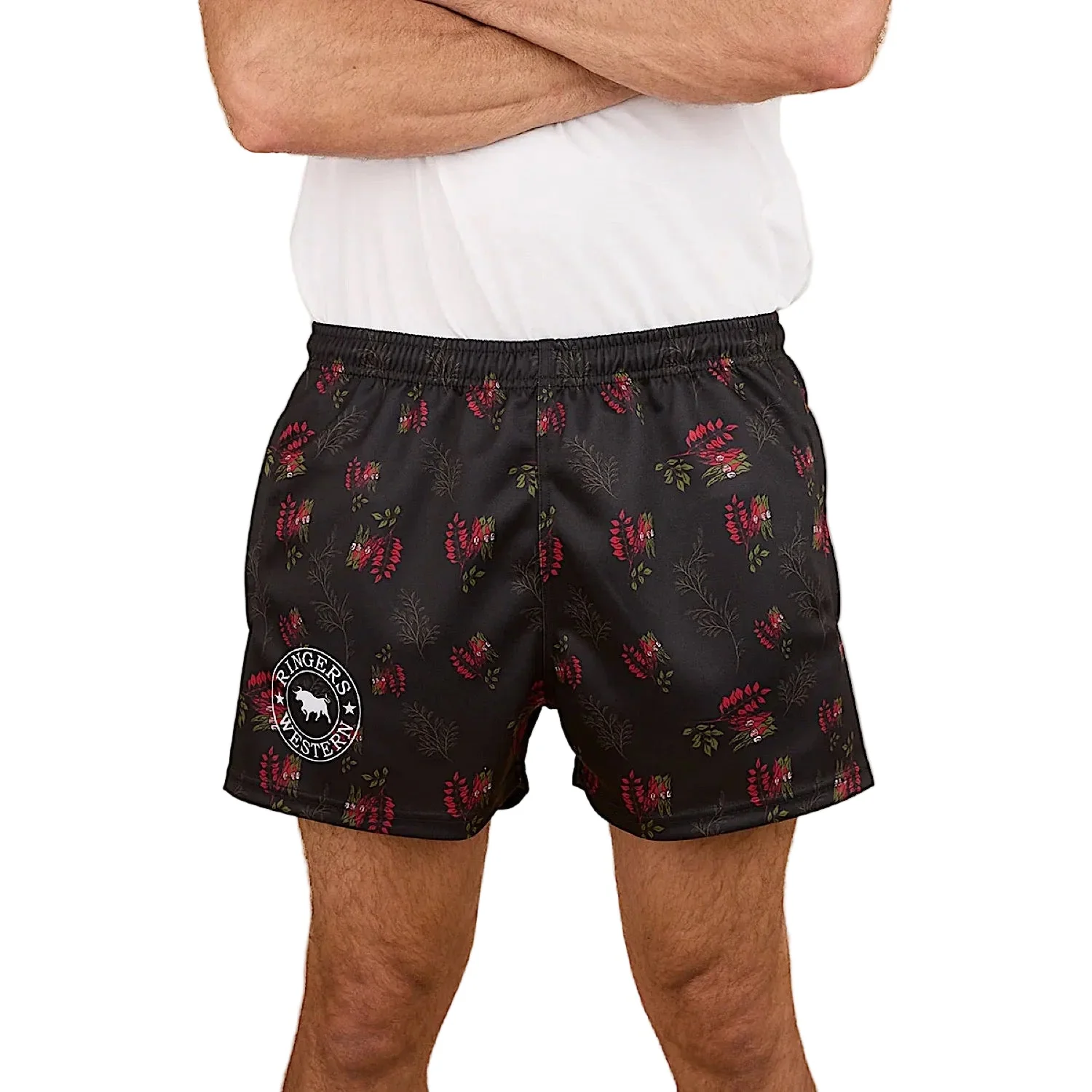 Ringers Western Rose Of The Desert Footy Short - Black