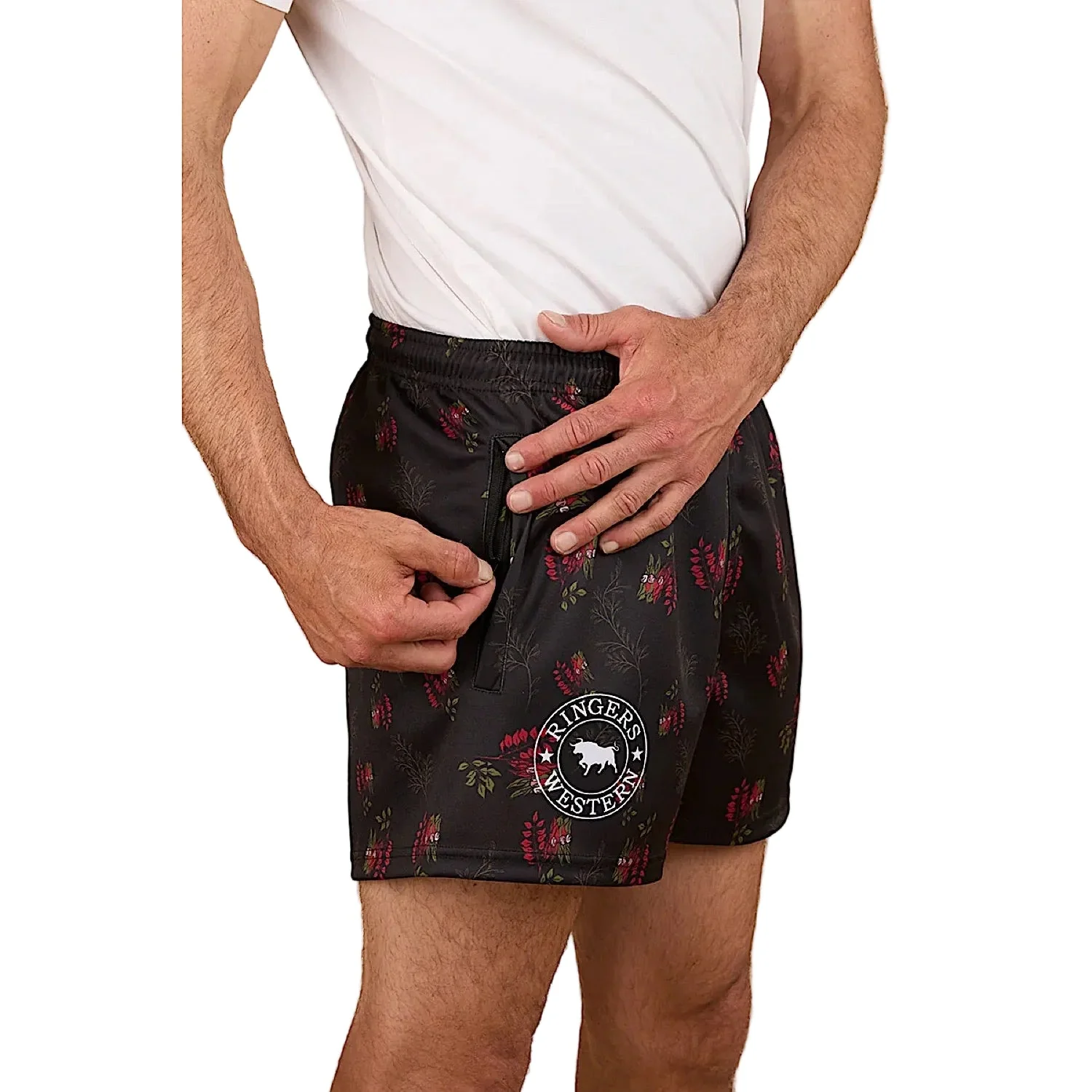Ringers Western Rose Of The Desert Footy Short - Black - Image 3