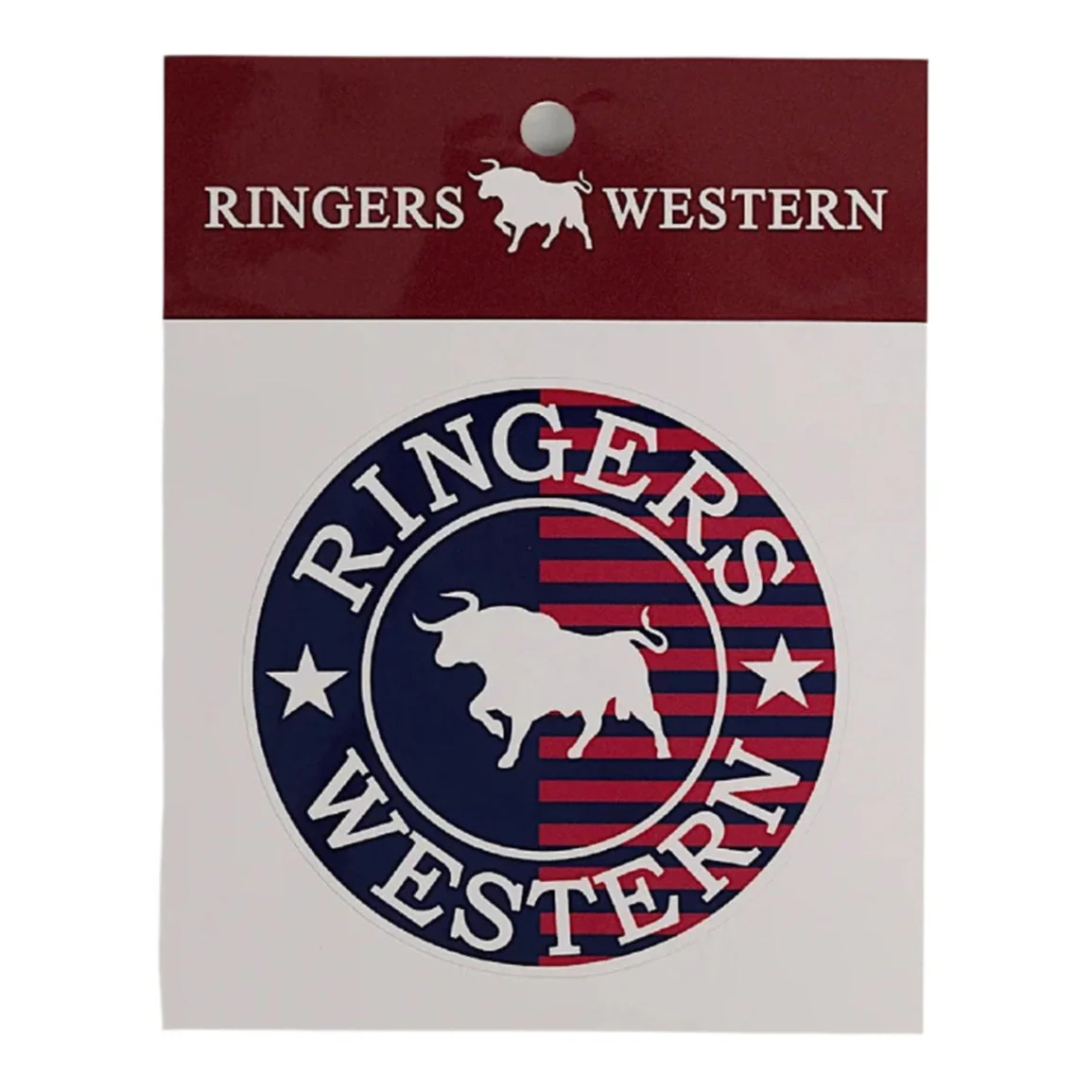 Ringers Western Signature Bull Flag Sticker - Navy