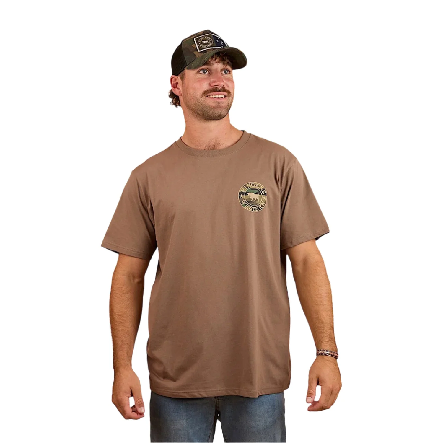 Ringers Western Men's Signature Bull Loose T-Shirt - Mushroom/Camo