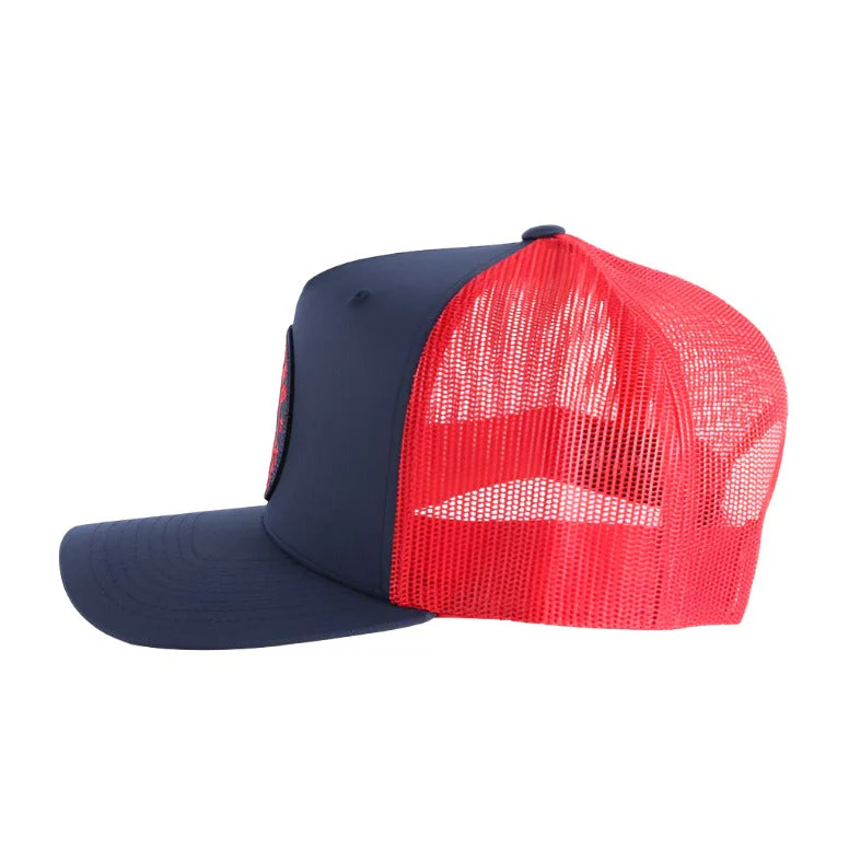 Ringers Western Signature Bull Trucker Cap - Navy & Red with Red & Navy Patch - Image 2