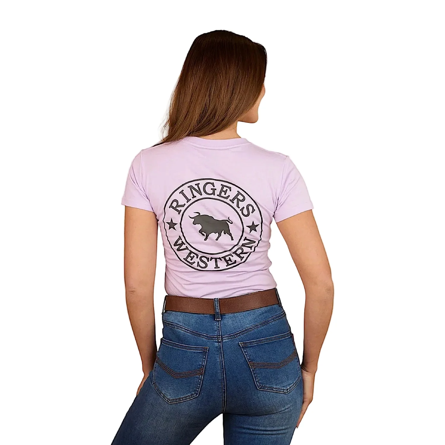 Ringers Western Women's Signature Bull Classic Fit T-Shirt - Lilac/Charcoal