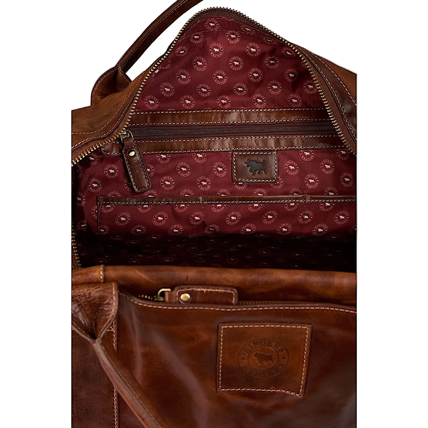 Ringers Western Toro Gino Overnighter Bag - Cognac - Image 5