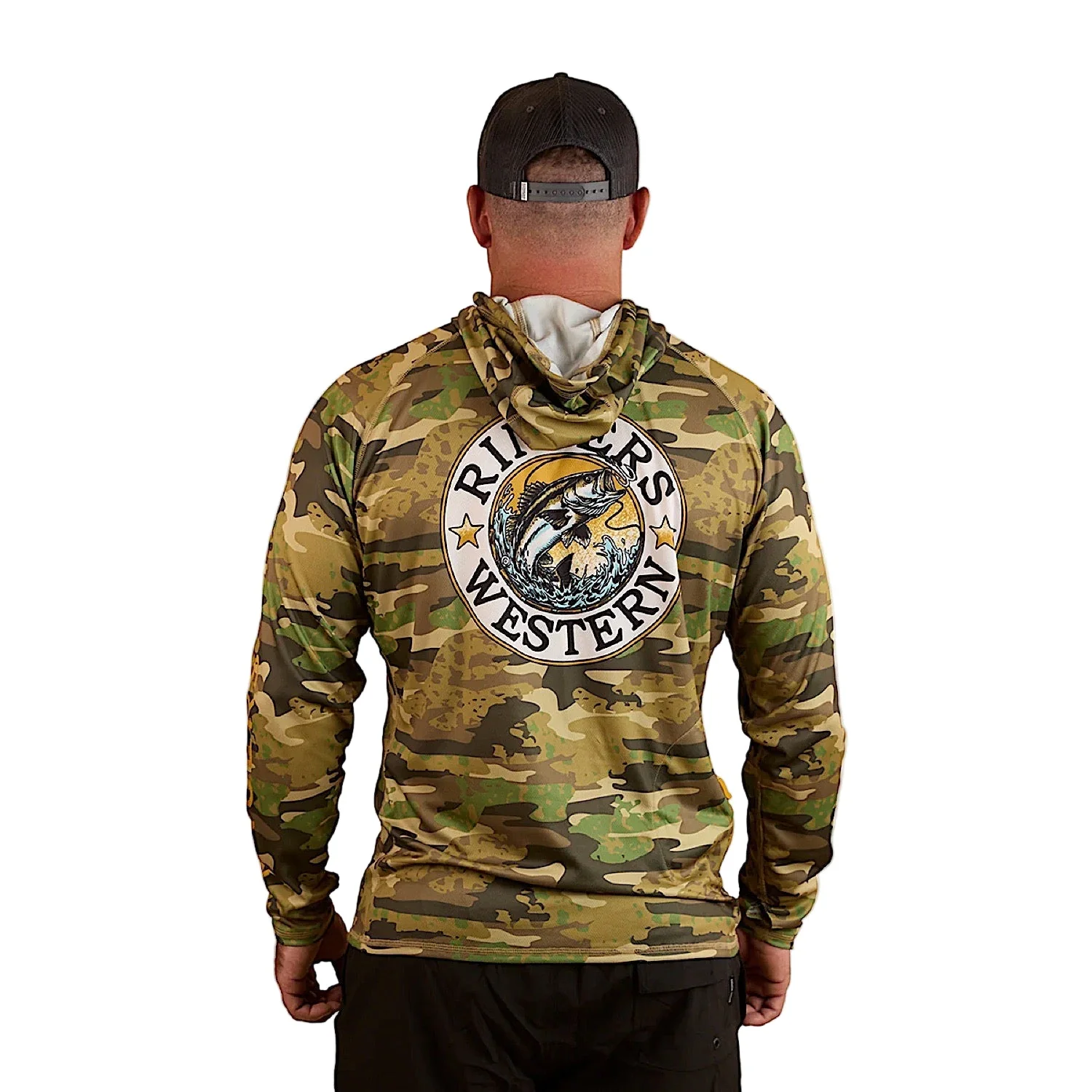 Ringers Western Unisex Big Catch Hooded Fishing Jersey - Camo - Image 2