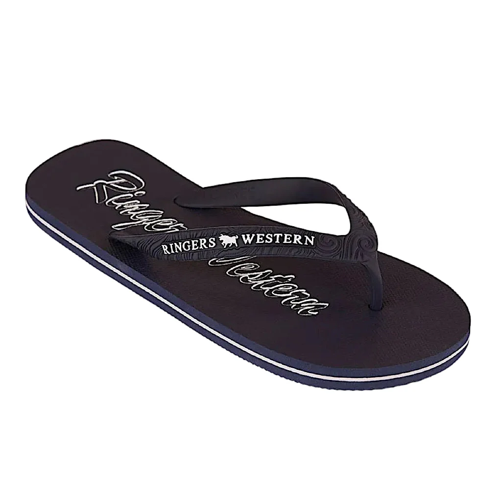 Ringers Western Unisex Combi Thong - Dark Navy with White Print - Image 2