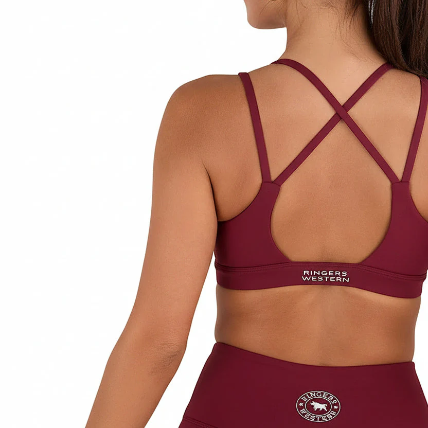 Ringers Western Women's Anikafit Signature Crop - Cabernet - Image 2