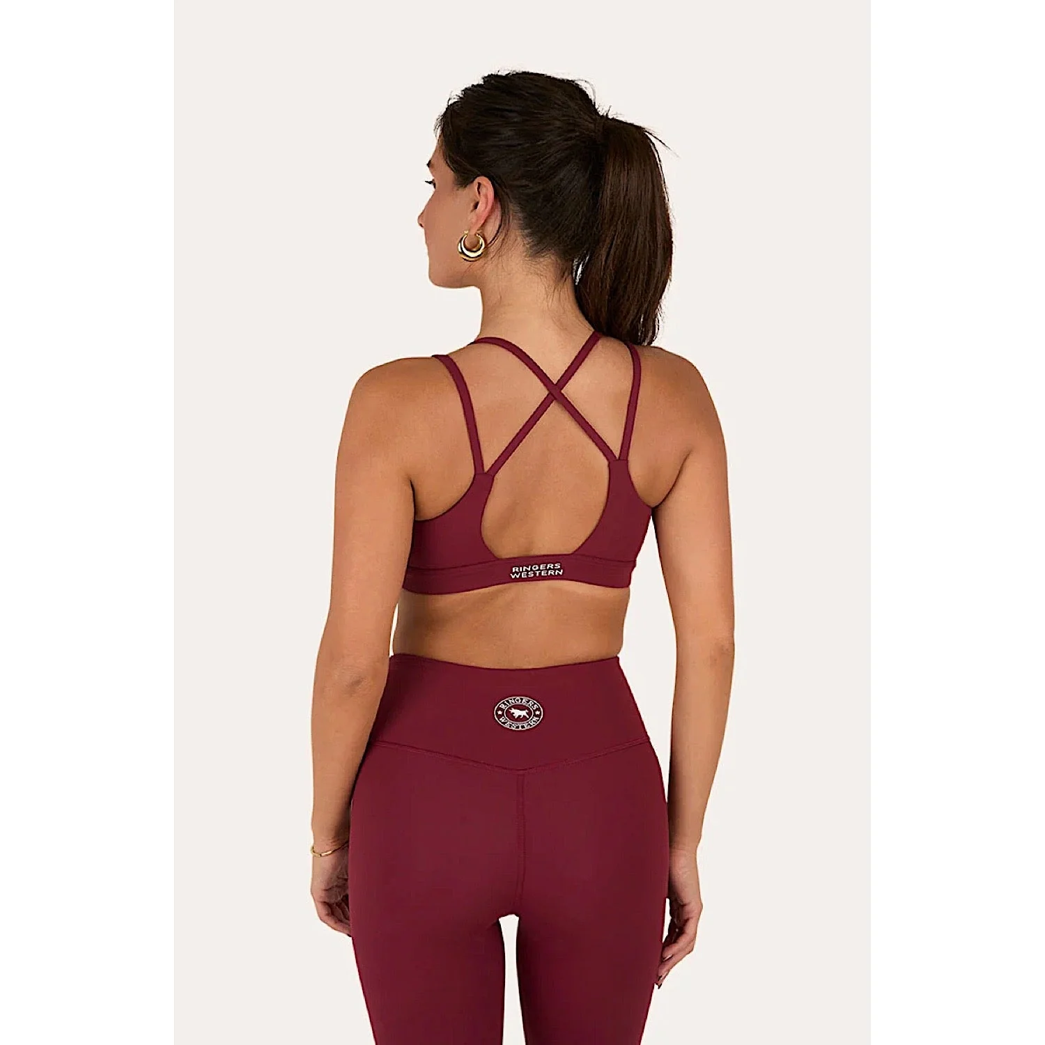 Ringers Western Women's Anikafit Signature Crop - Cabernet - Image 3