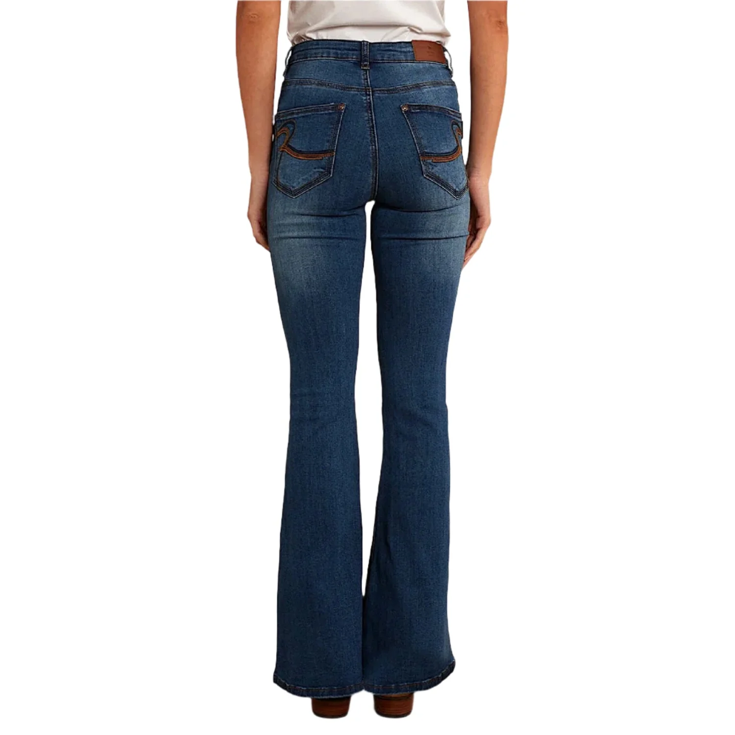 Ringers Western Women's Bowie Flare Jean - Vintage Blue Wash - Image 3
