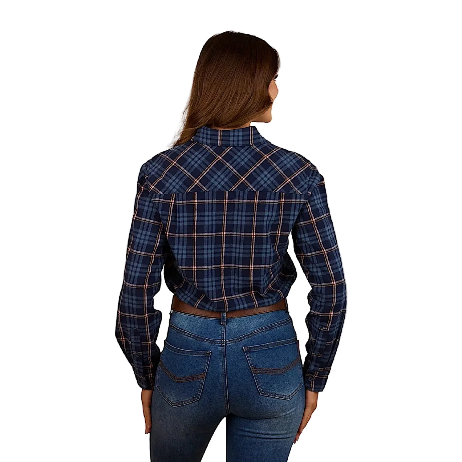 Ringers Western Women's Fingal Half Button Flannel - Dark Blue - Image 3