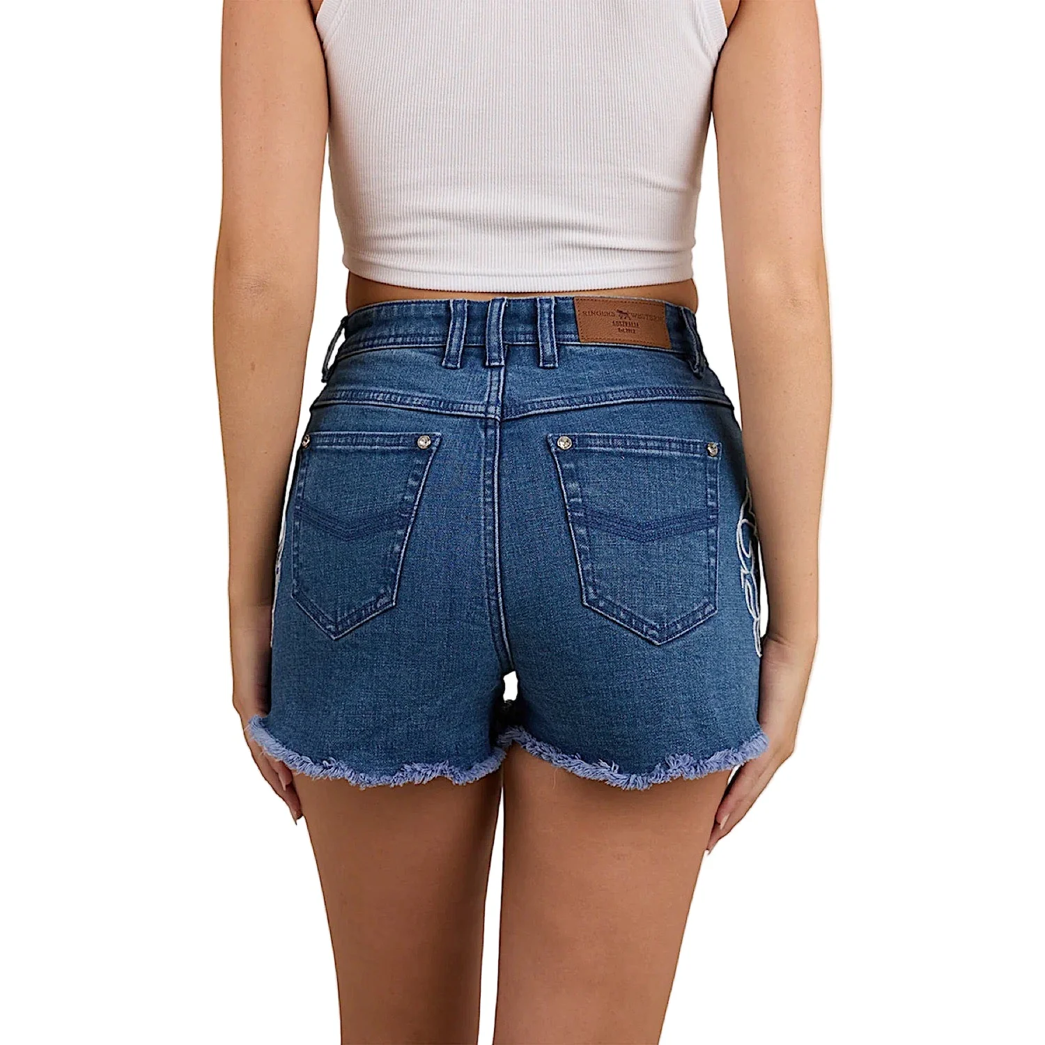 Ringers Western Women's Gracie Denim Short - True Blue - Image 4