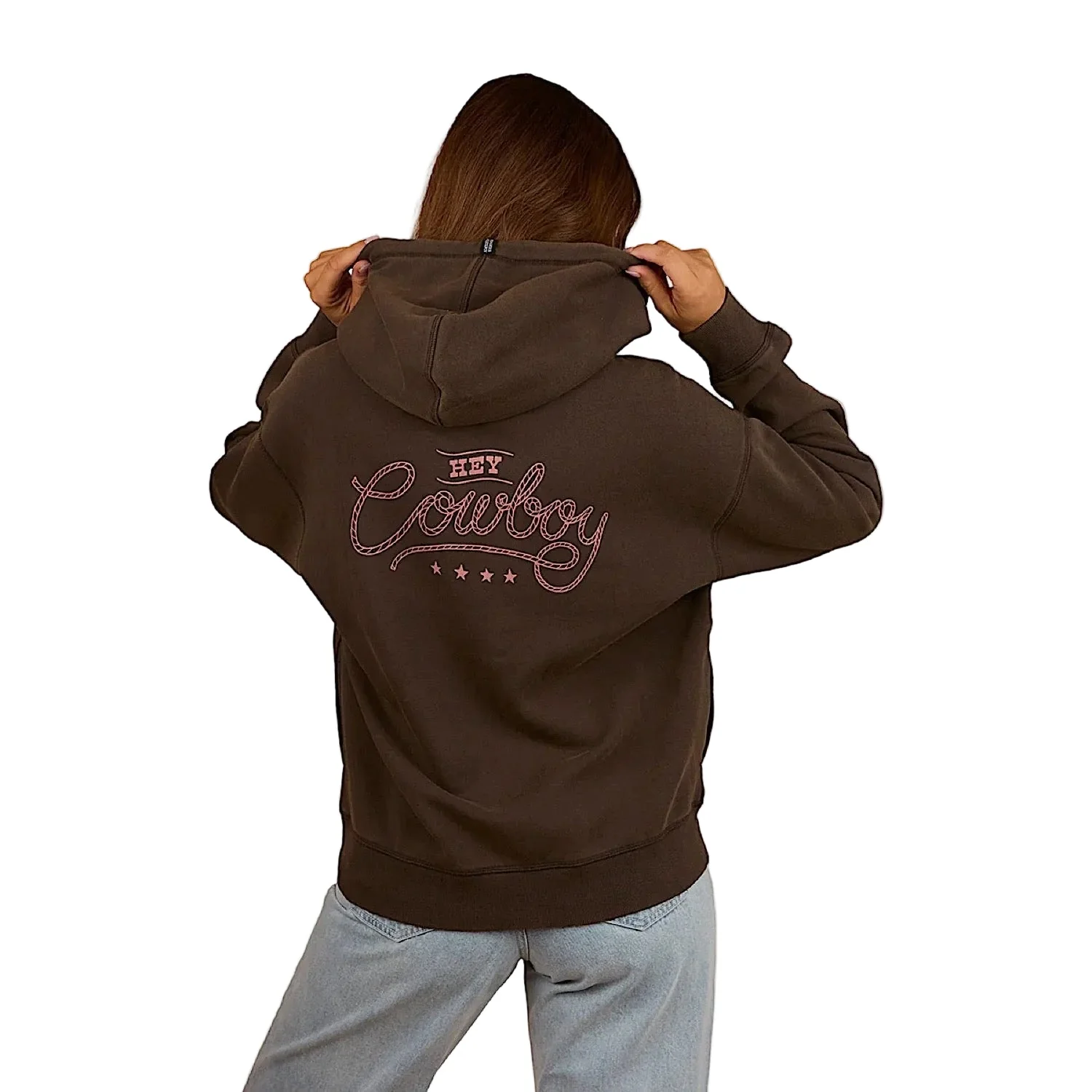 Ringers Western Women's Hey Cowboy Oversized Hoodie - Charcoal