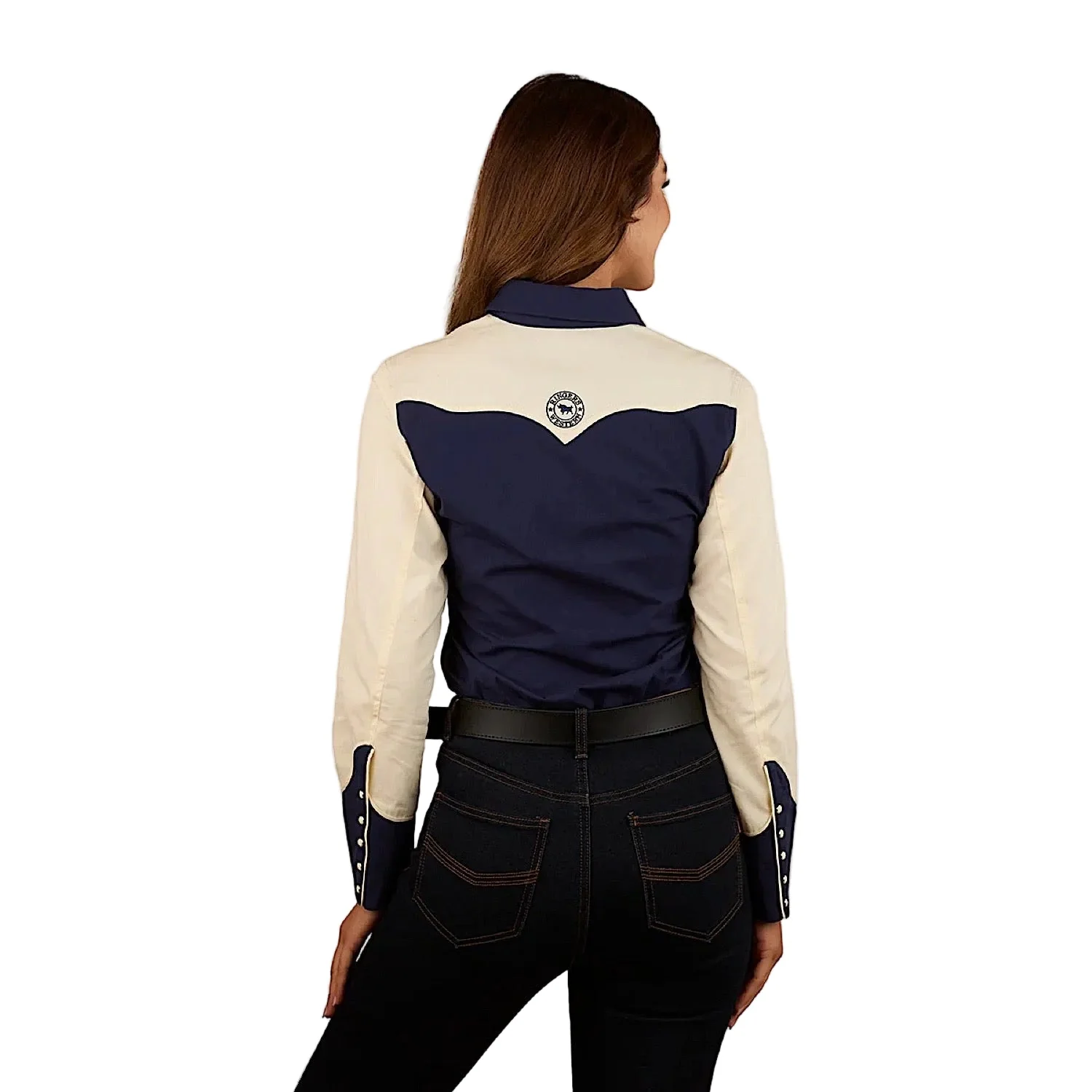 Ringers Western Women's Jacinta Western Shirt - Navy/Off White - Image 2