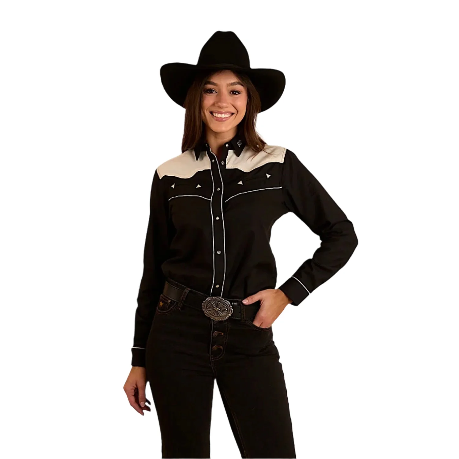 Ringers Western Women's Musgraves Western Shirt - Black/Off White