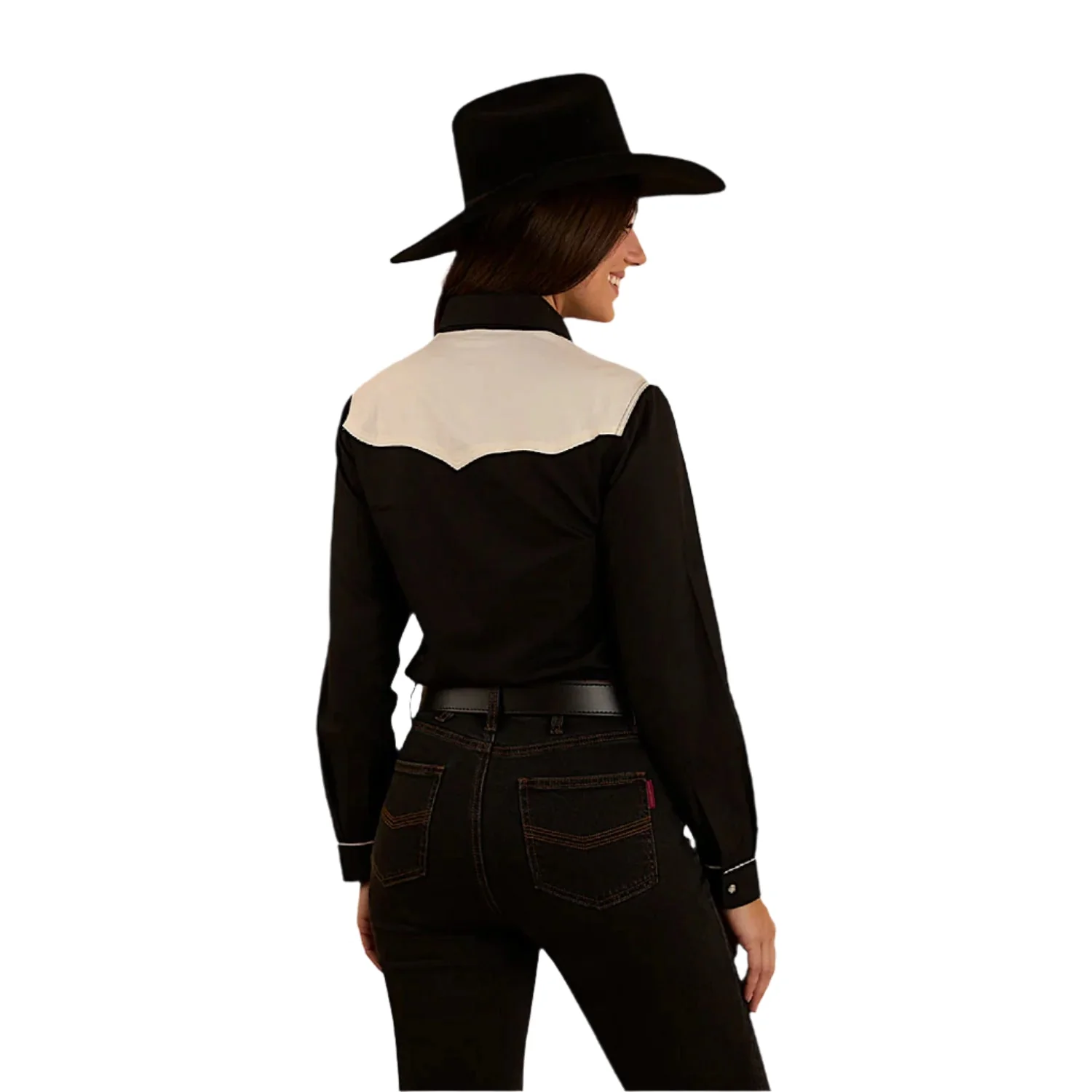 Ringers Western Women's Musgraves Western Shirt - Black/Off White - Image 2