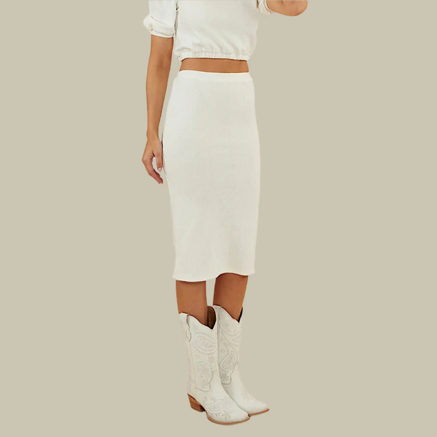 Ringers Western Women's Paloma Midi Skirt - White - Image 4