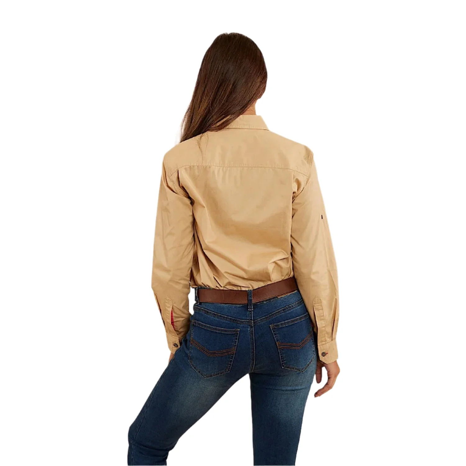 Ringers Western Women's Pentecost River Full Button Work Shirt - Dark Sand/Melon - Image 2
