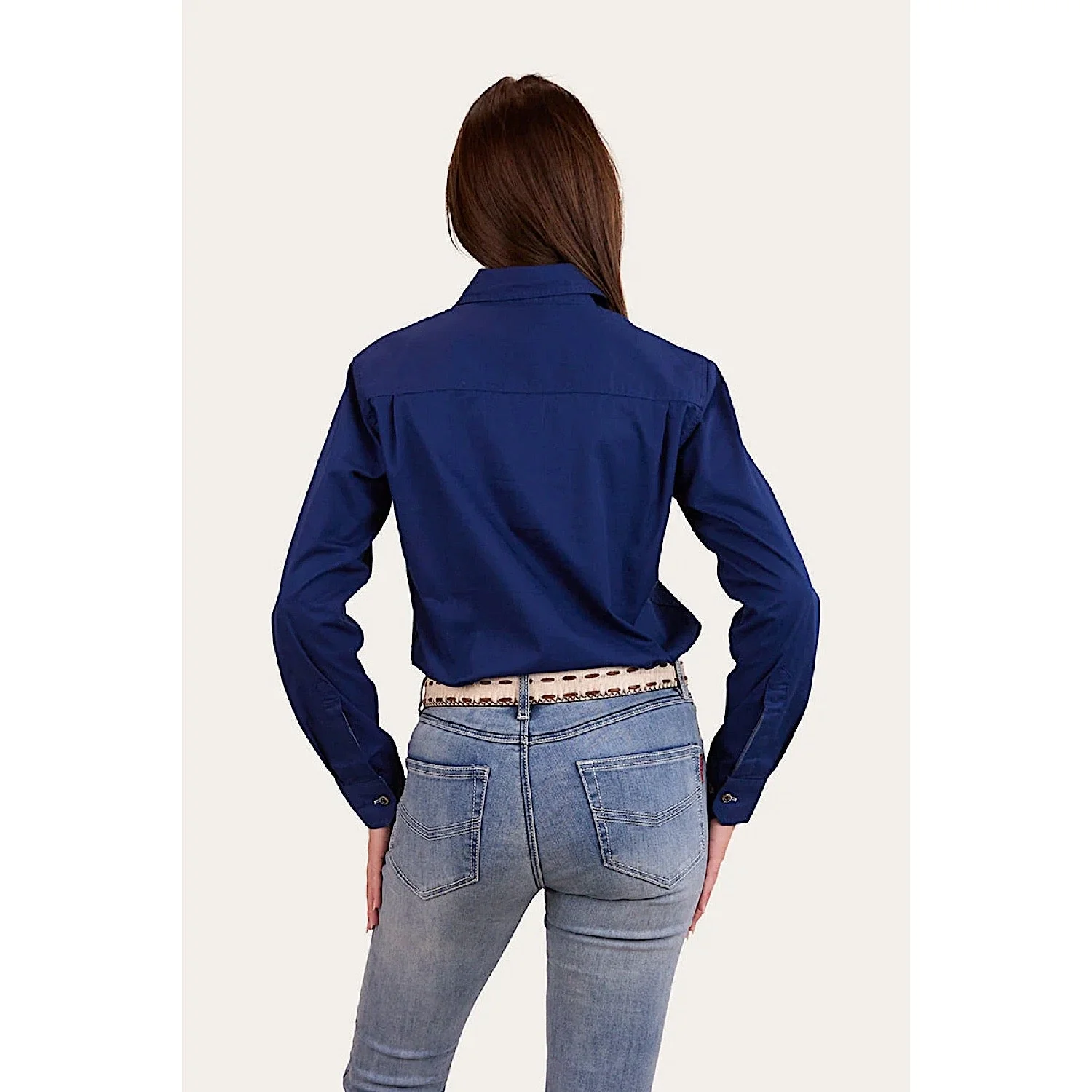 Ringers Western Women's Pentecost River Half Button Work Shirt - Navy - Image 2