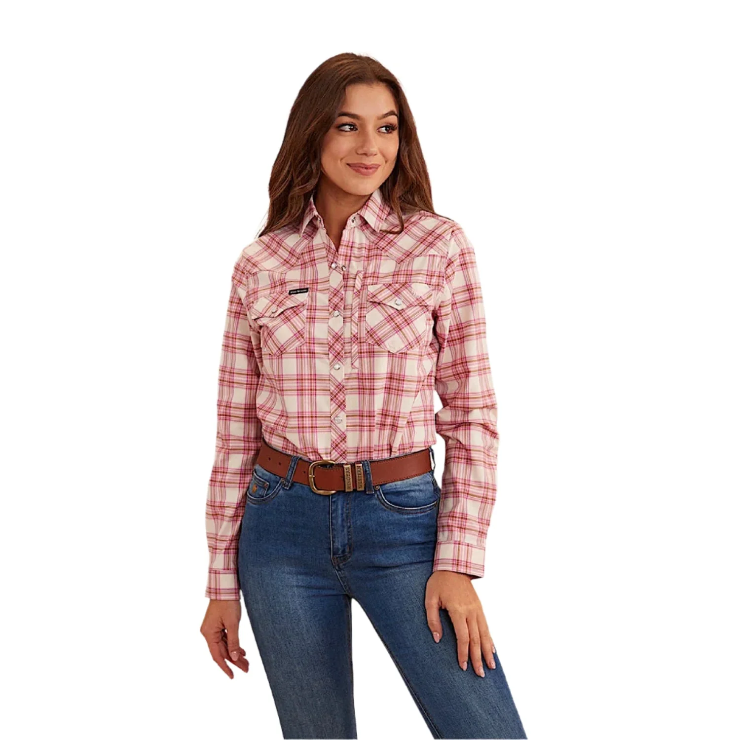 Ringers Western Women's Silverlake Western Shirt - Pink/Check