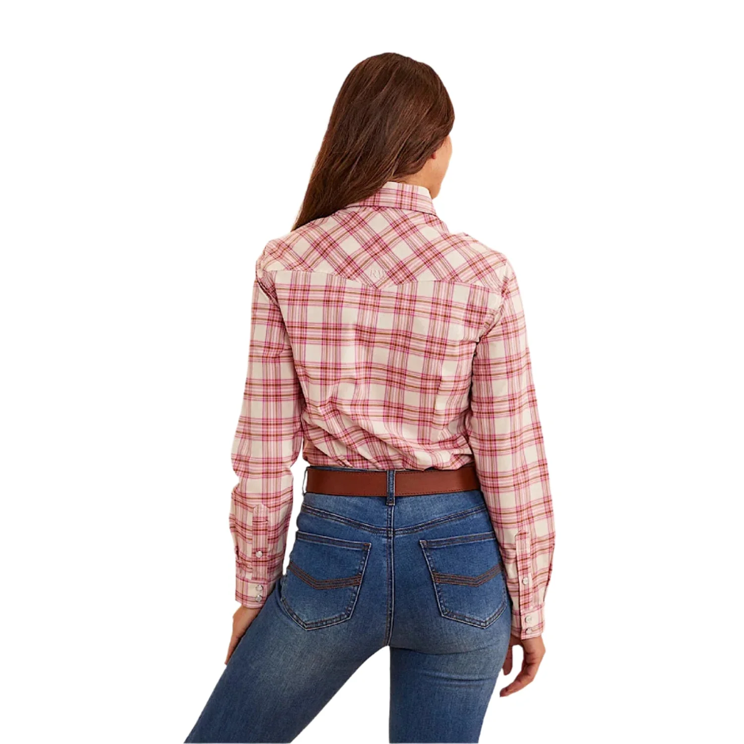Ringers Western Women's Silverlake Western Shirt - Pink/Check - Image 3
