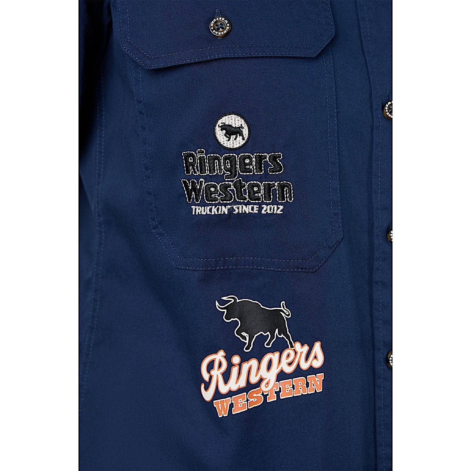 Ringers Western Women's Trailblazer Full Button Work Shirt - Navy - Image 4