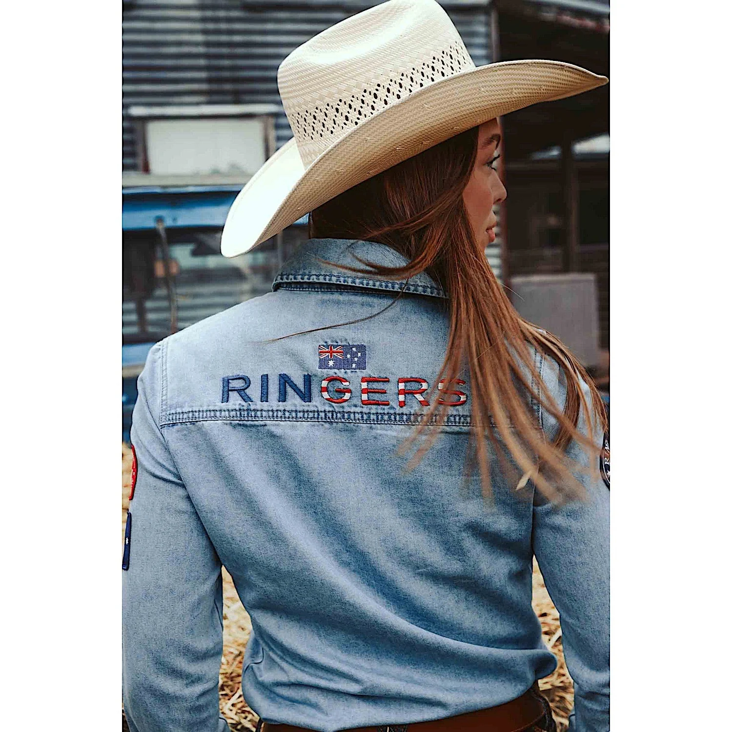 Ringers Western Women's Young and Free Western Shirt - Light Wash Blue - Image 5