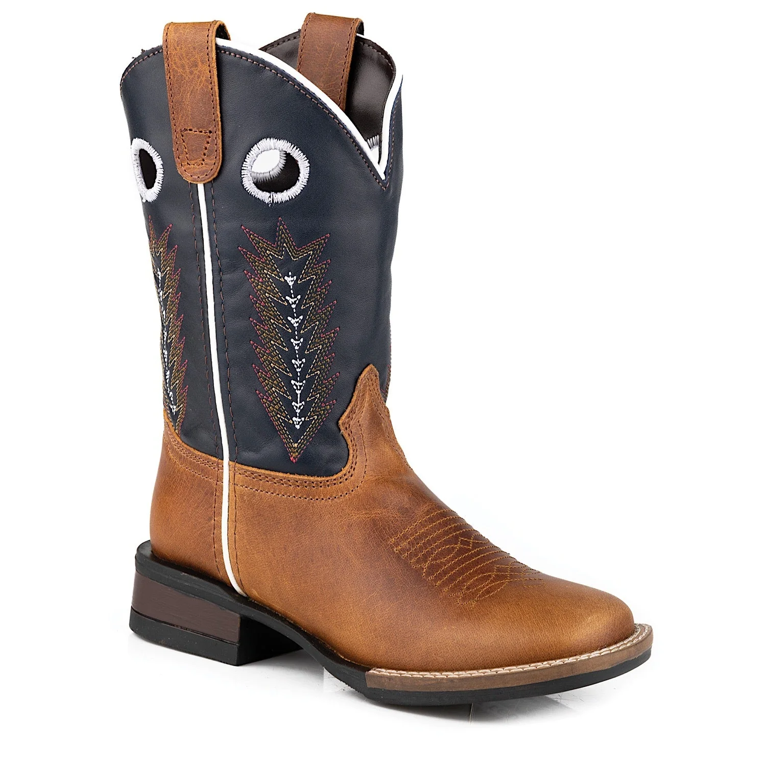 Roper Little Kid's James Boot - Burnished / Navy Leather