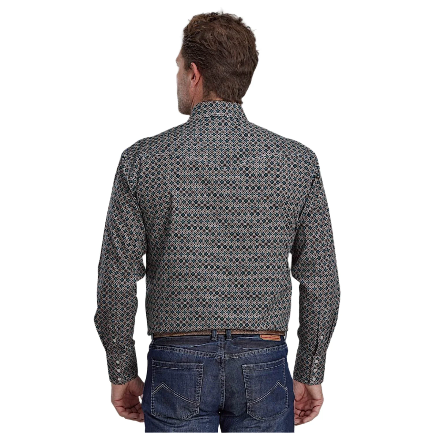 Roper Men's Amarillo Collection Long Sleeve Shirt - Acorn Foulard Print - Image 2