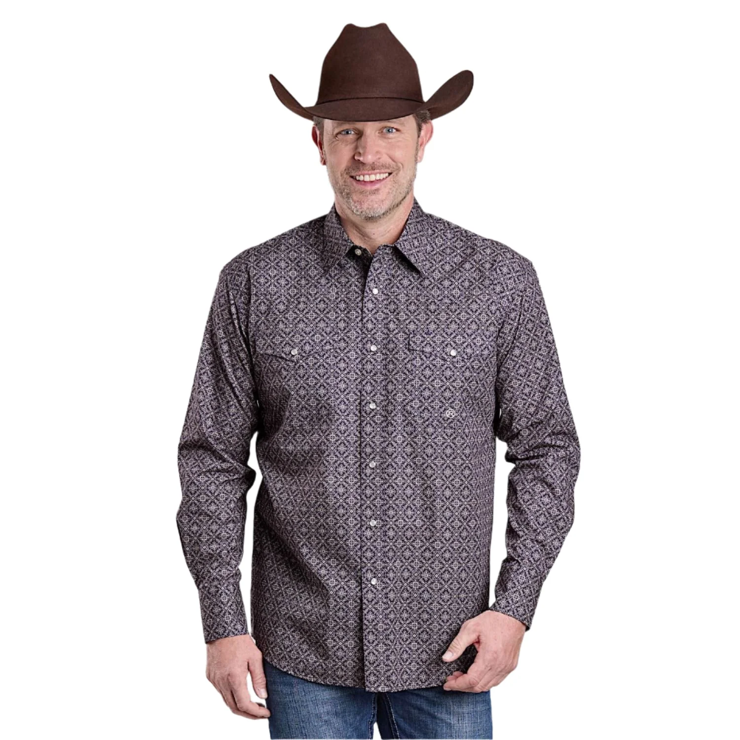 Roper Men's Amarillo Collection Shirt - Grey