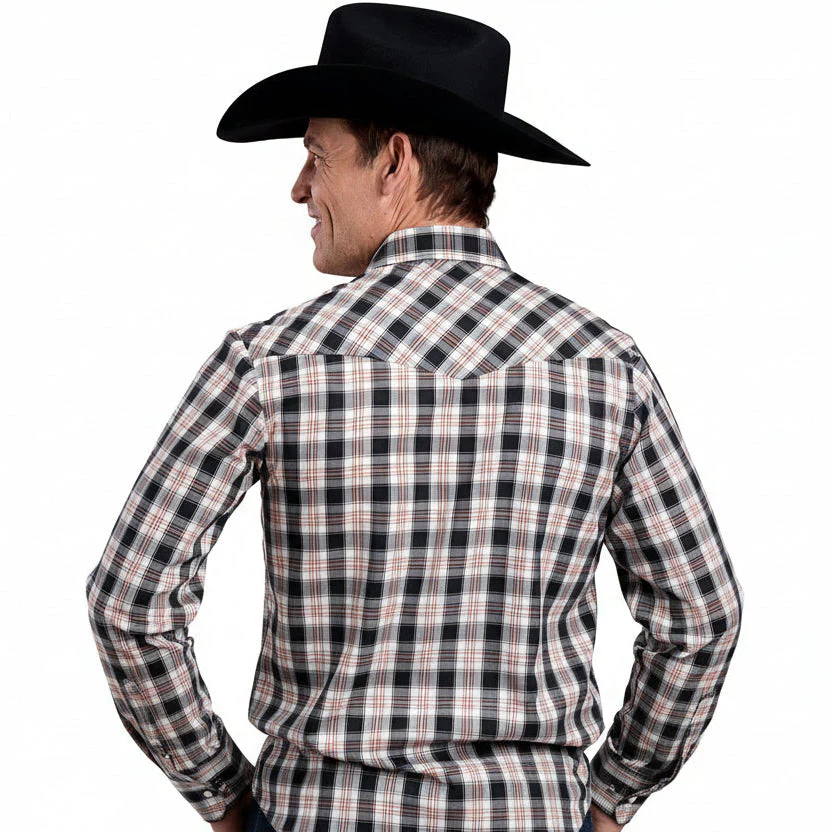 Roper Men's Karman Classic 55/45 Collection Shirt - Plaid Black - Image 2