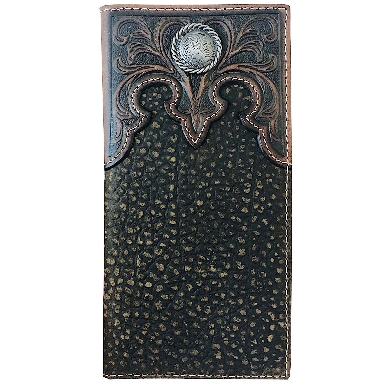 Roper Rodeo Wallet - Tooled Yoke - Brown